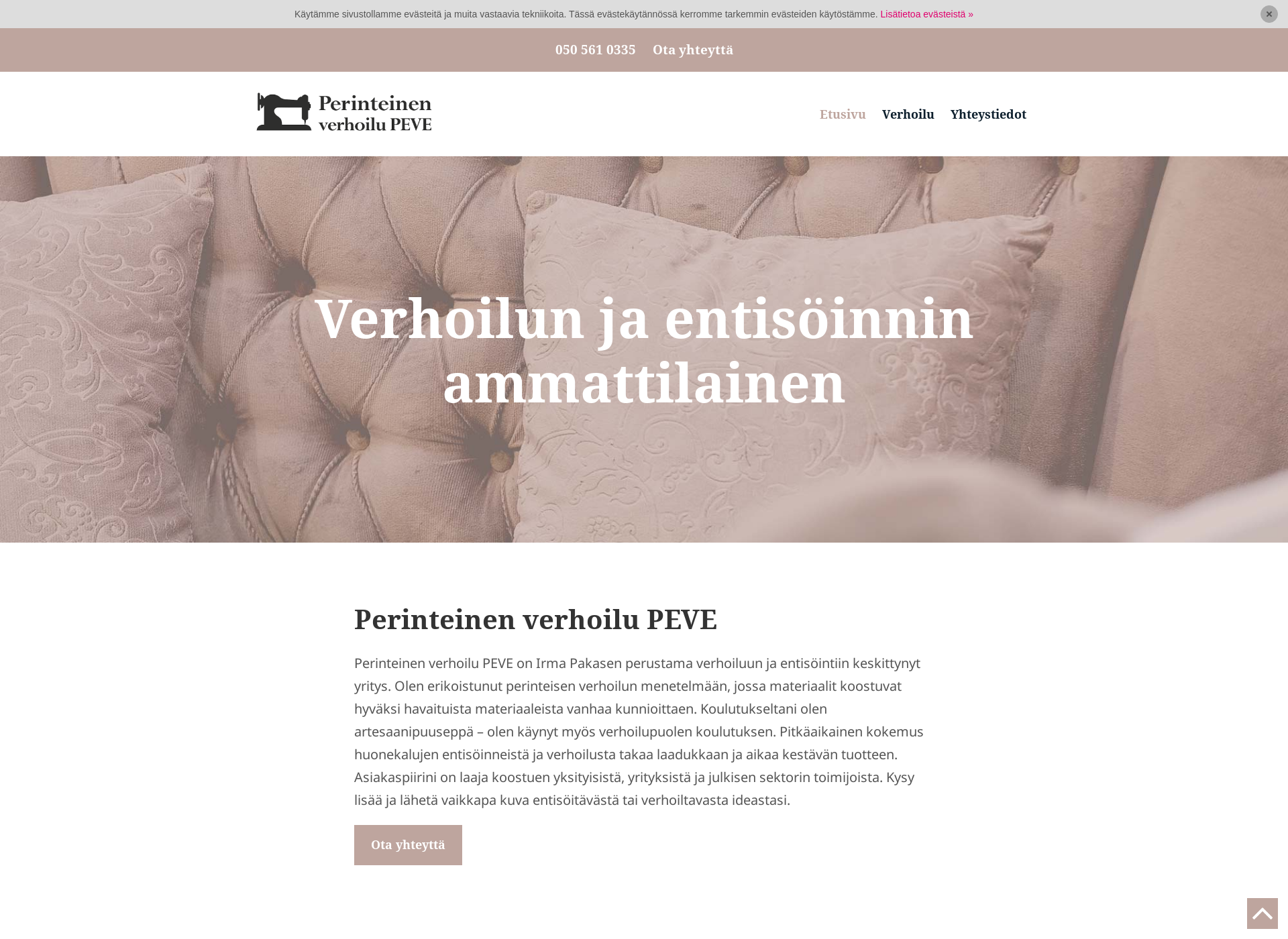 Skärmdump för verhoilukajaani.fi
