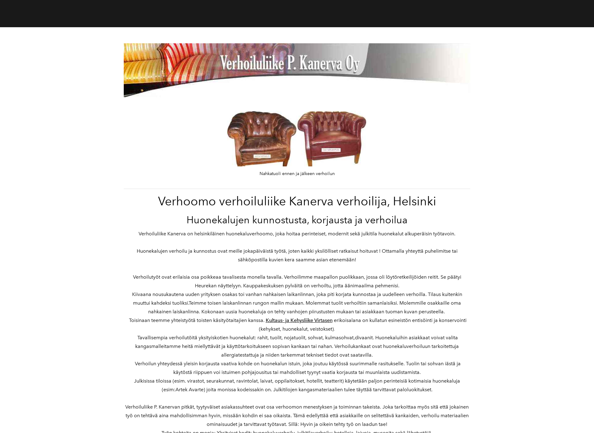 Skärmdump för verhoiluliike-kanerva.fi