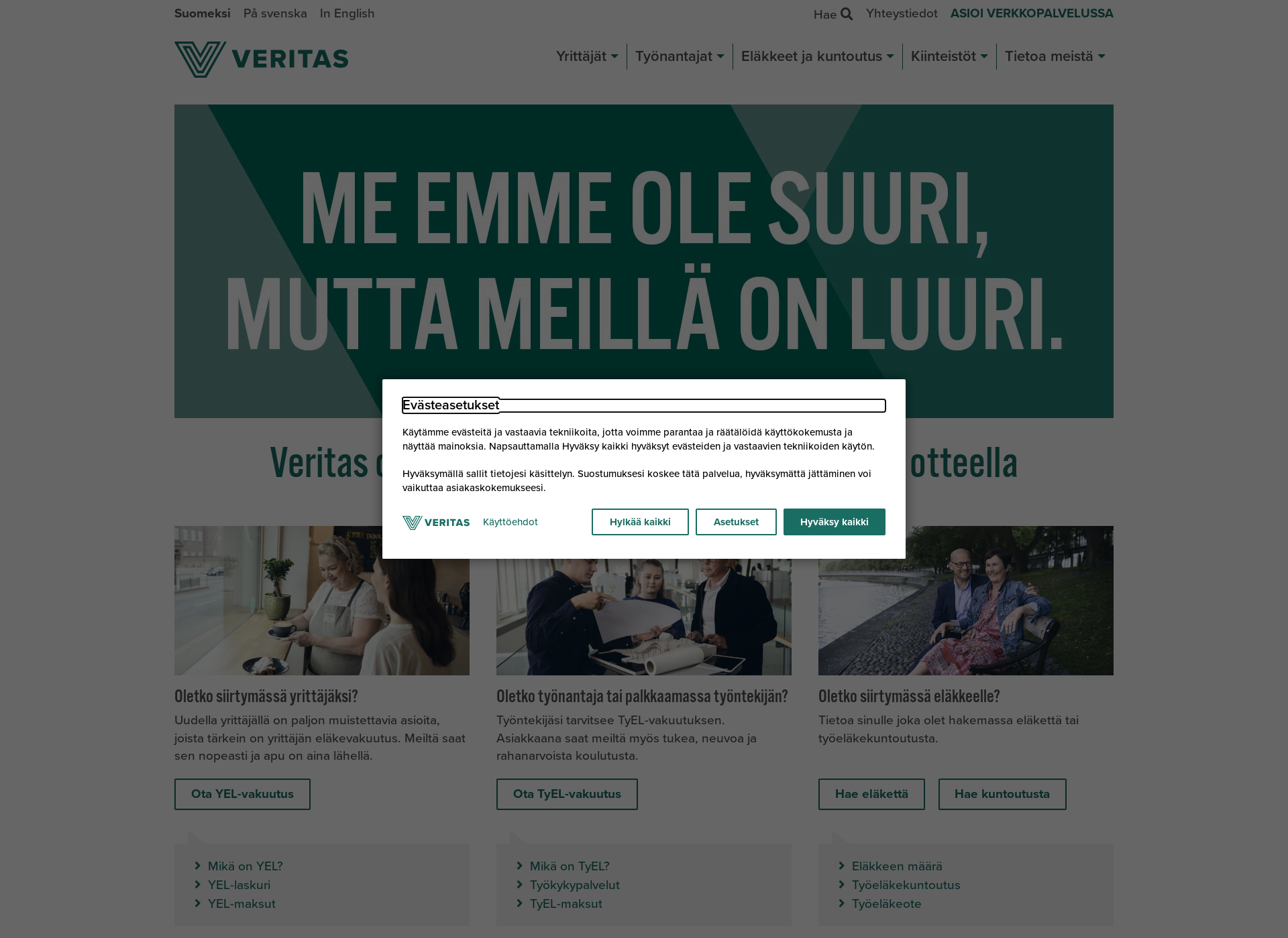 Screenshot for veritas.fi