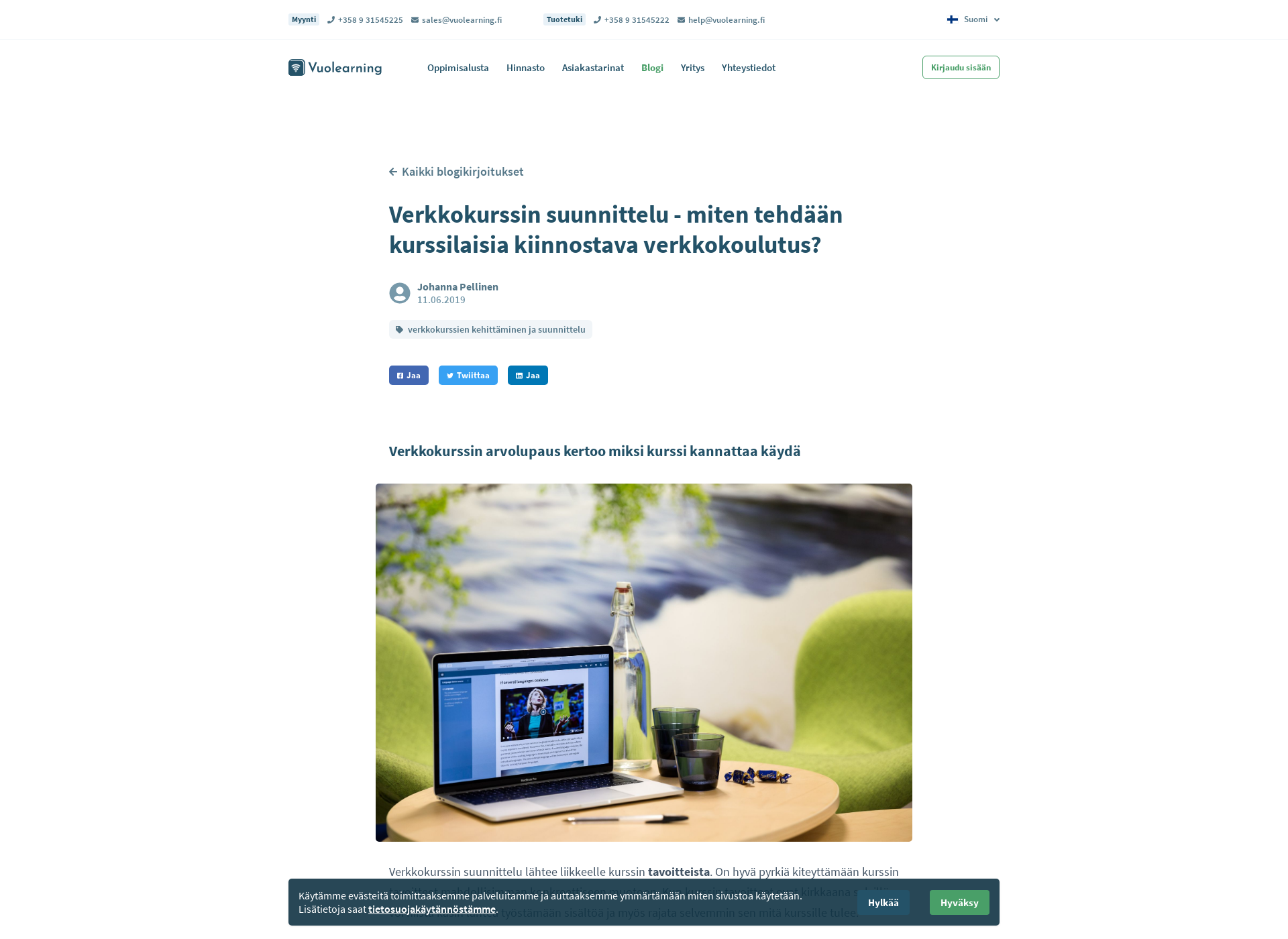Skärmdump för verkko-oppiminen.fi