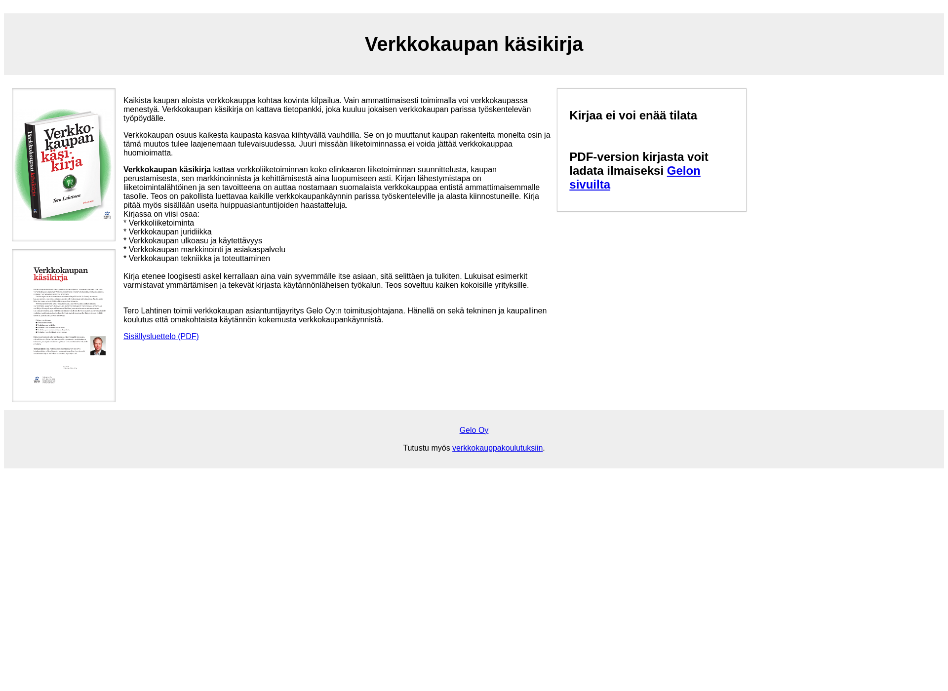 Screenshot for verkkokauppakirja.fi