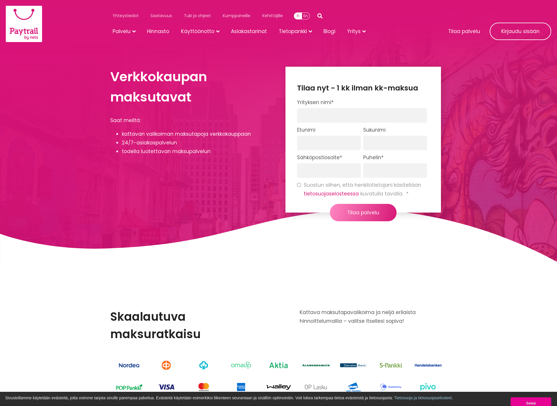 Screenshot for verkkomaksut.fi