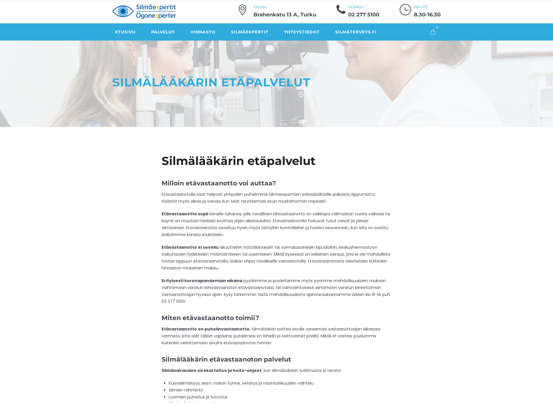 Screenshot for verkkosilmälääkäri.fi