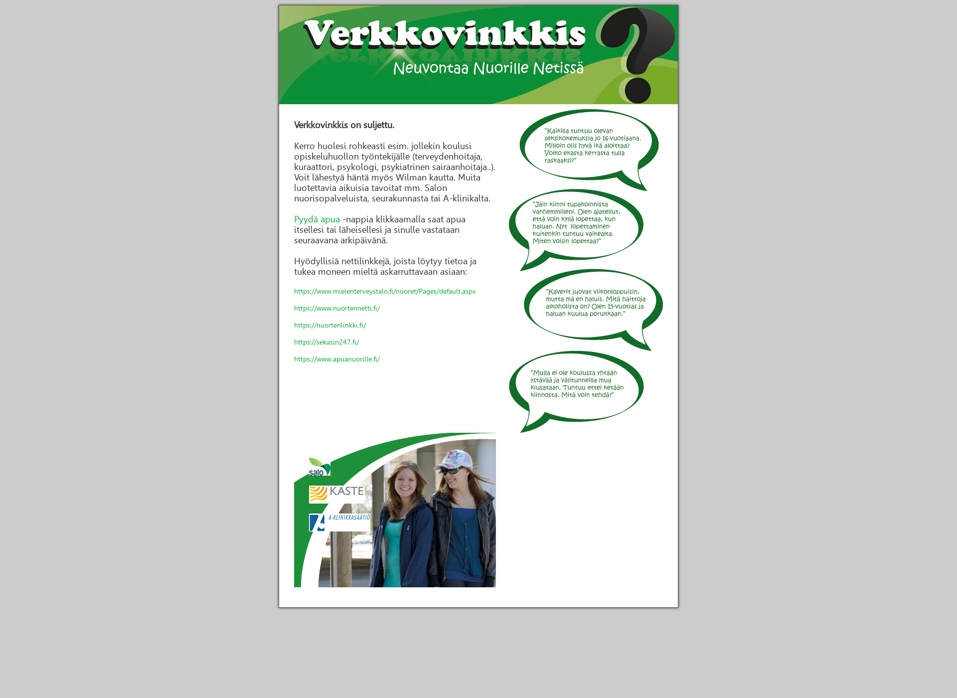 Screenshot for verkkovinkkis.fi