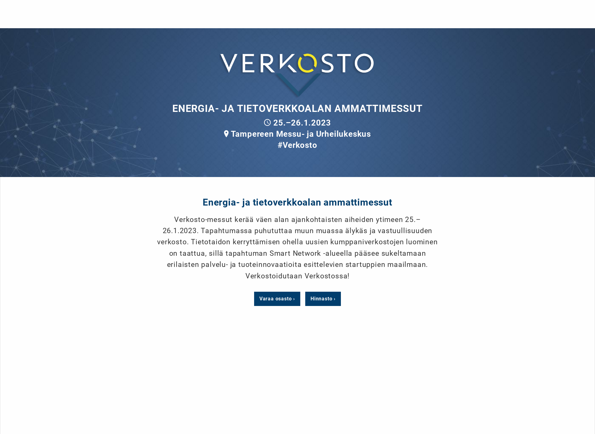 Screenshot for verkostomessut.fi