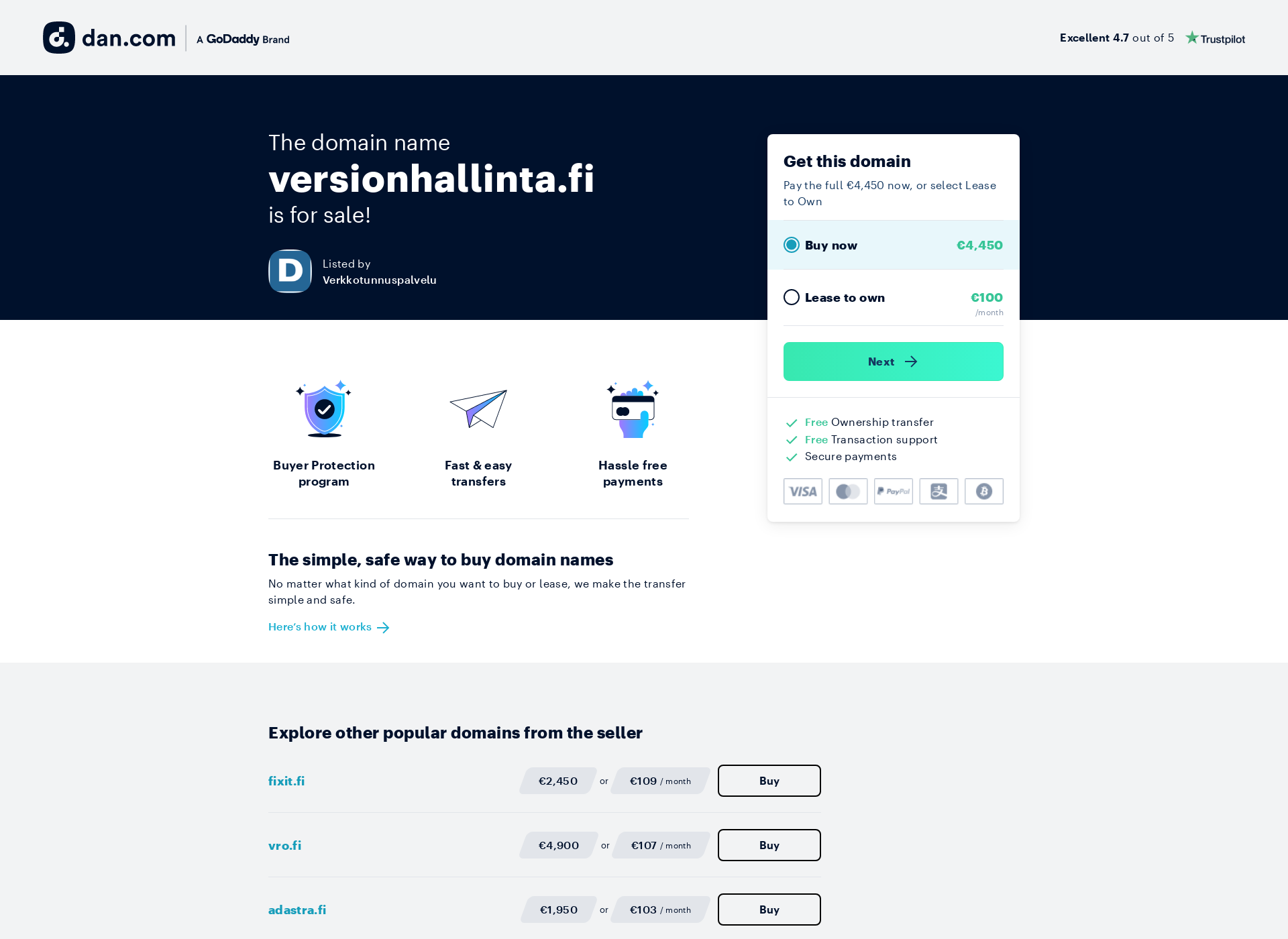 Screenshot for versionhallinta.fi