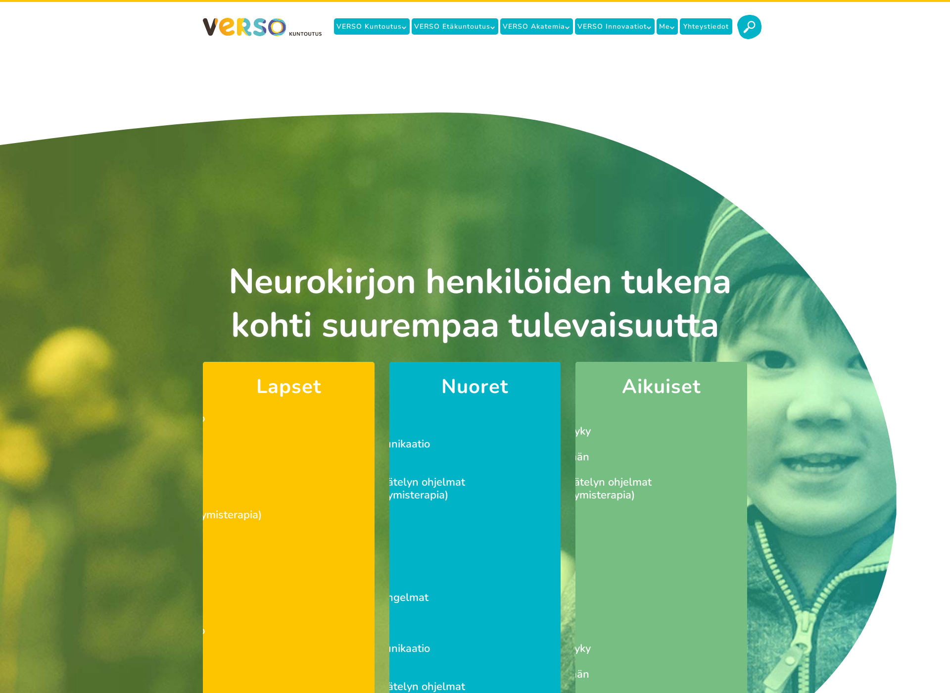 Skärmdump för versokuntoutus.fi
