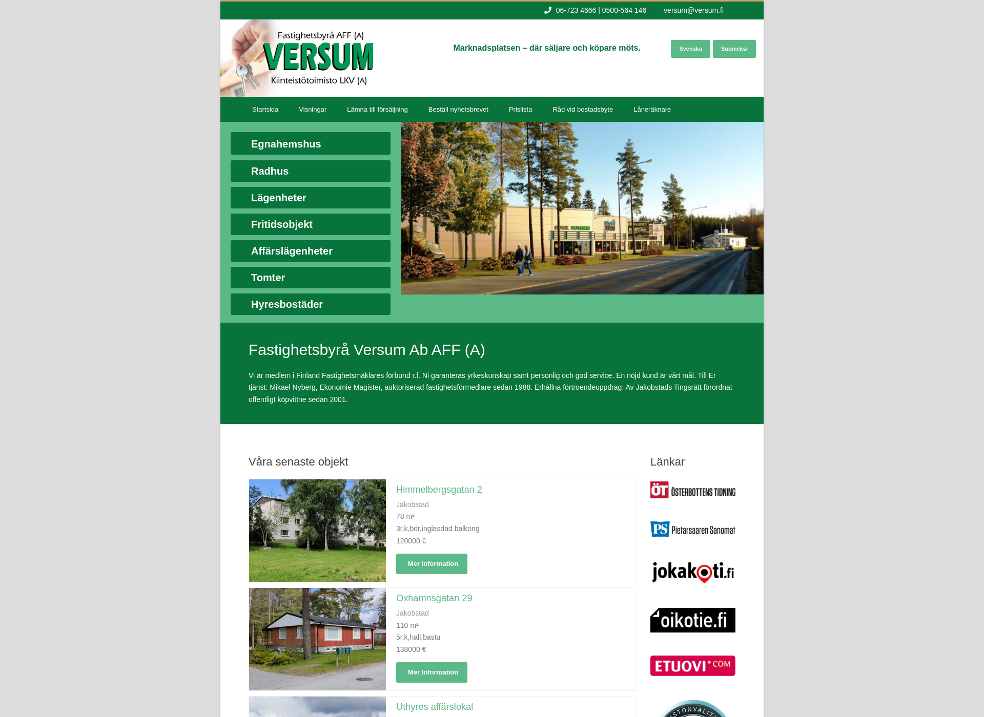 Skärmdump för versum.fi