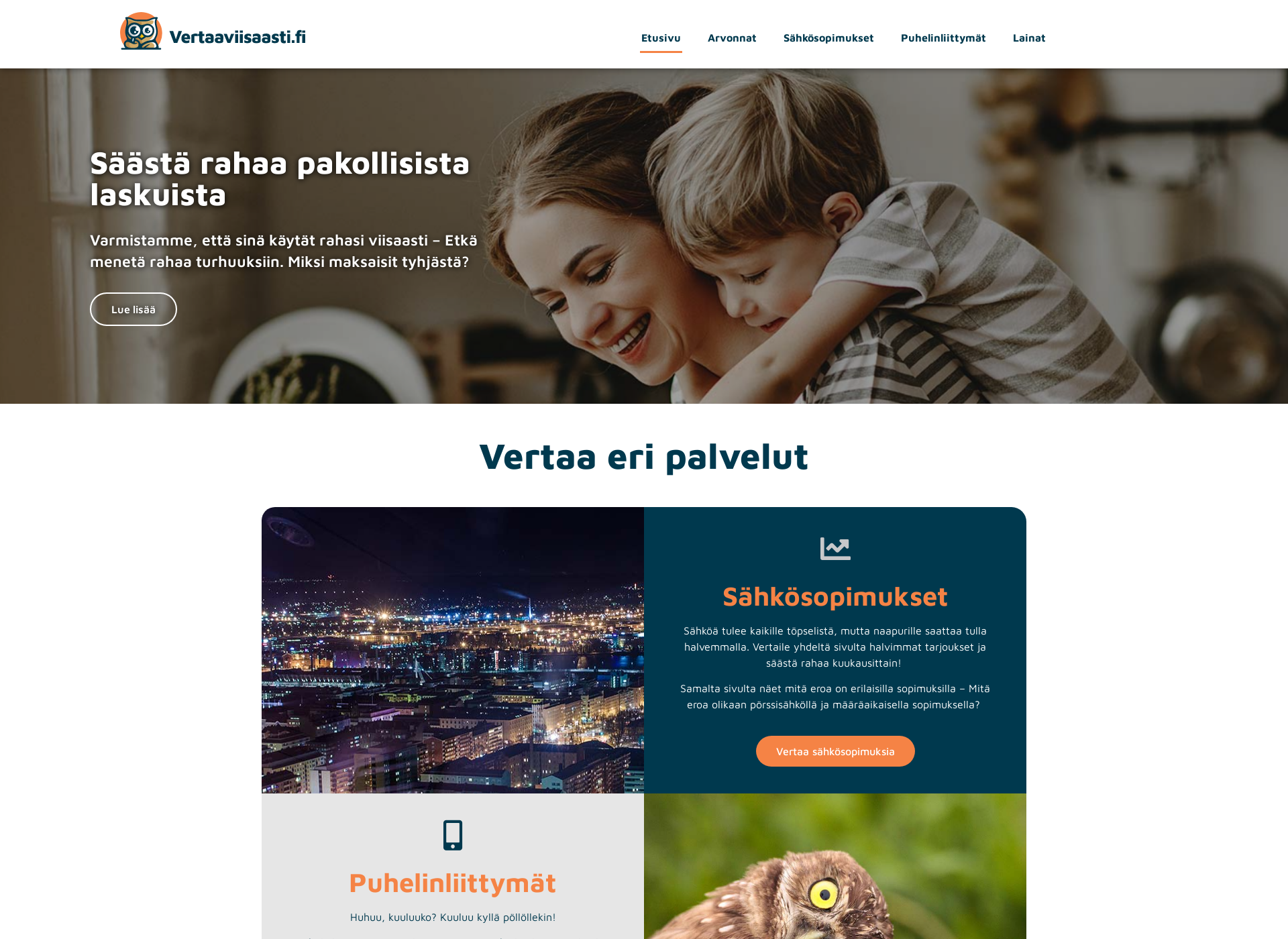 Screenshot for vertaaviisaasti.fi