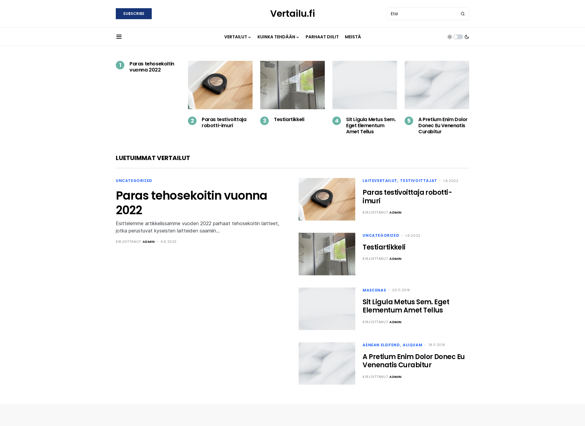 Skärmdump för vertailu.fi
