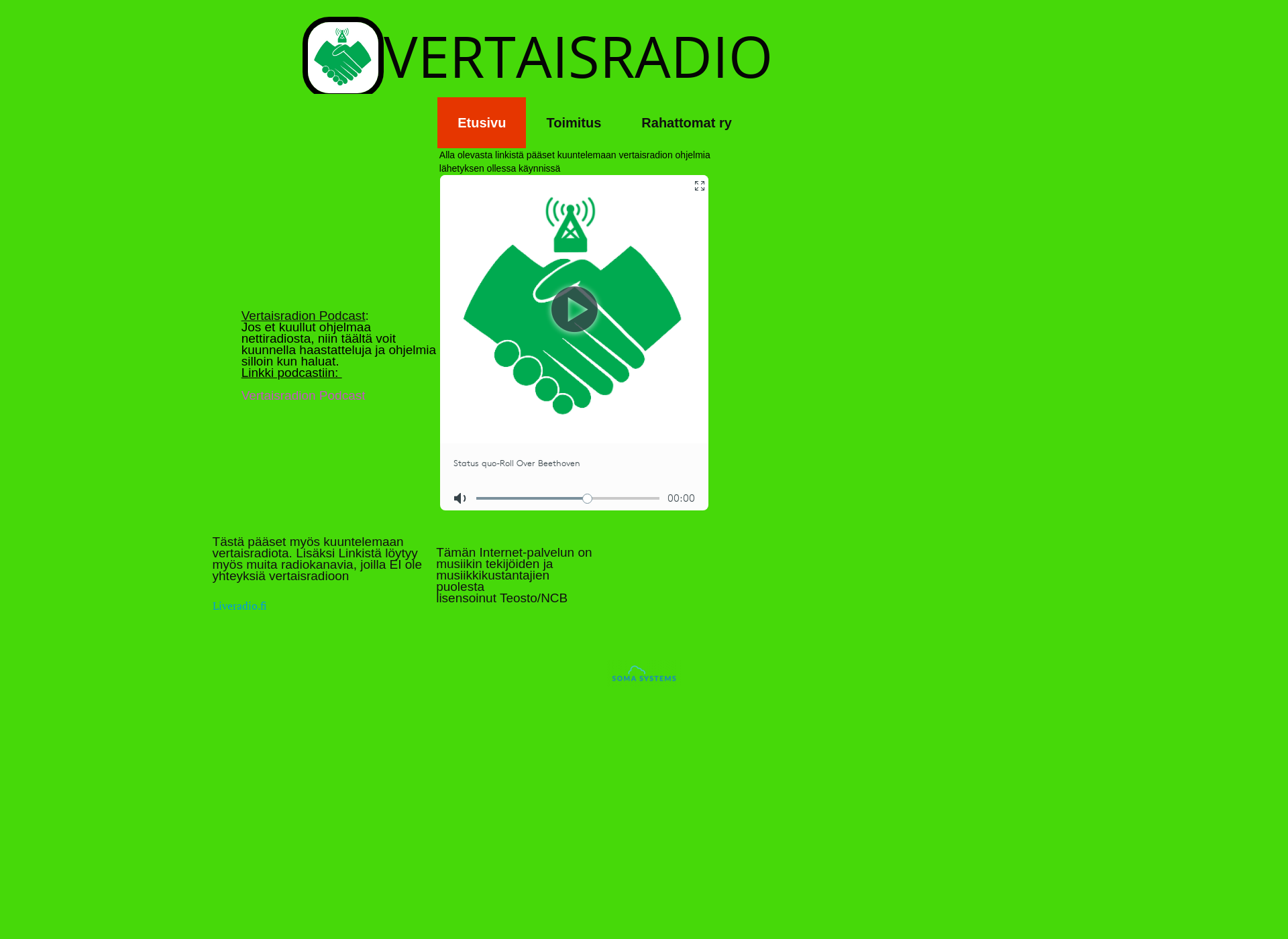 Skärmdump för vertaisradio.fi