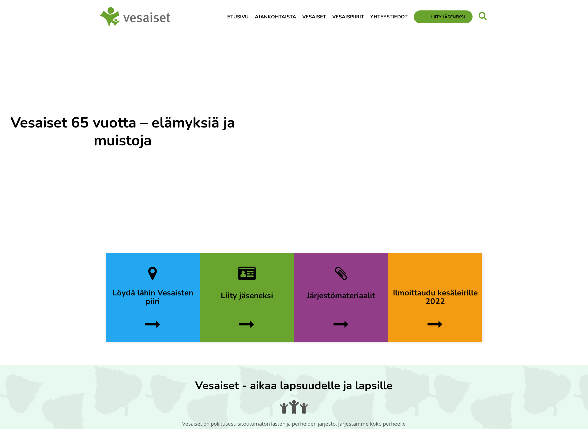 Screenshot for vesaiset.fi