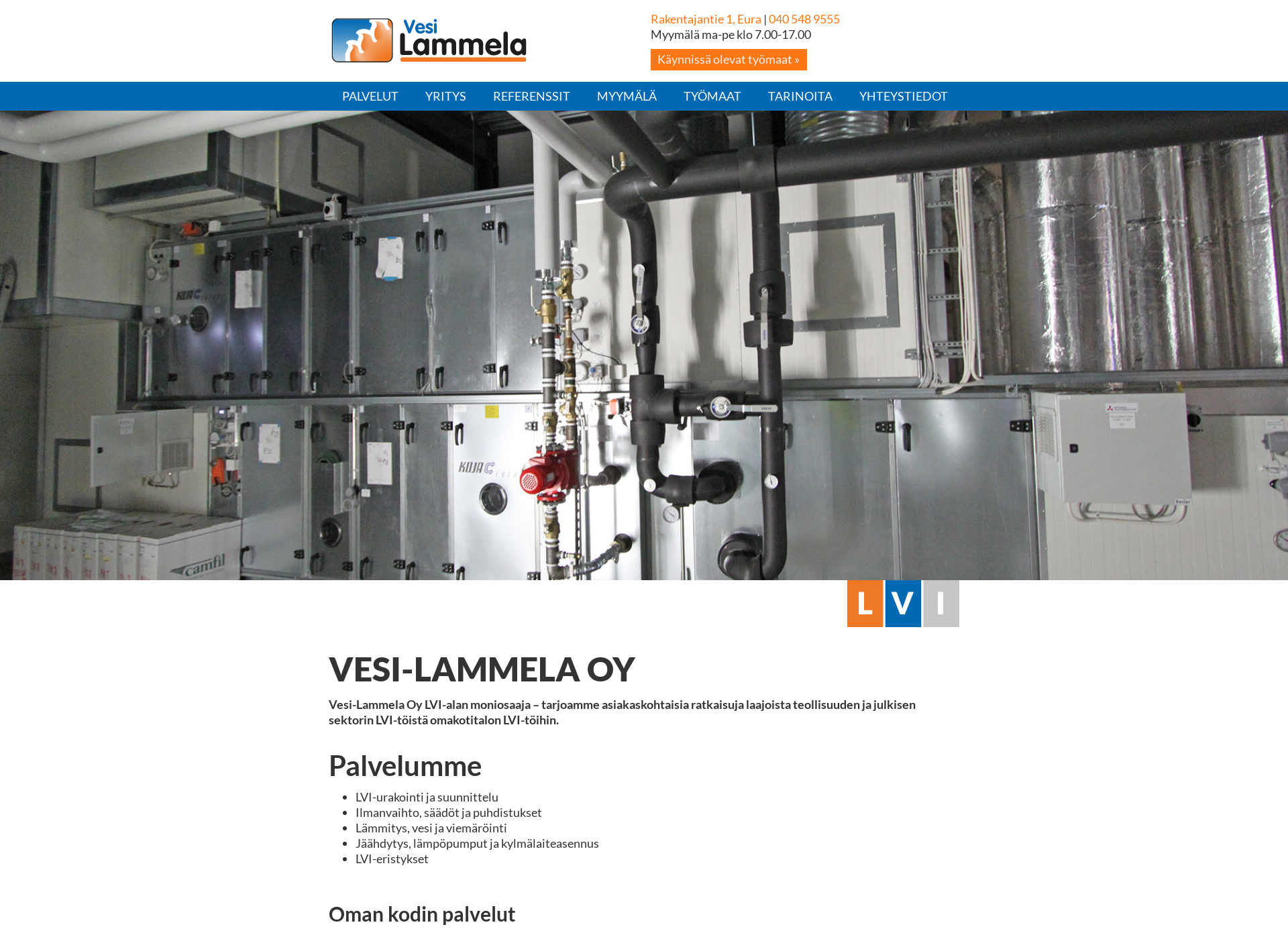 Screenshot for vesi-lammela.fi