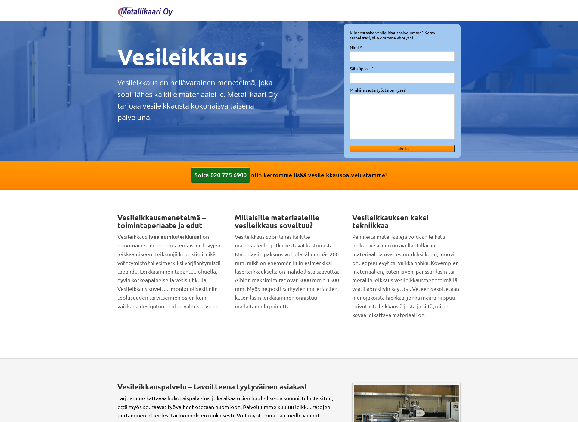Screenshot for vesi-leikkaus.fi