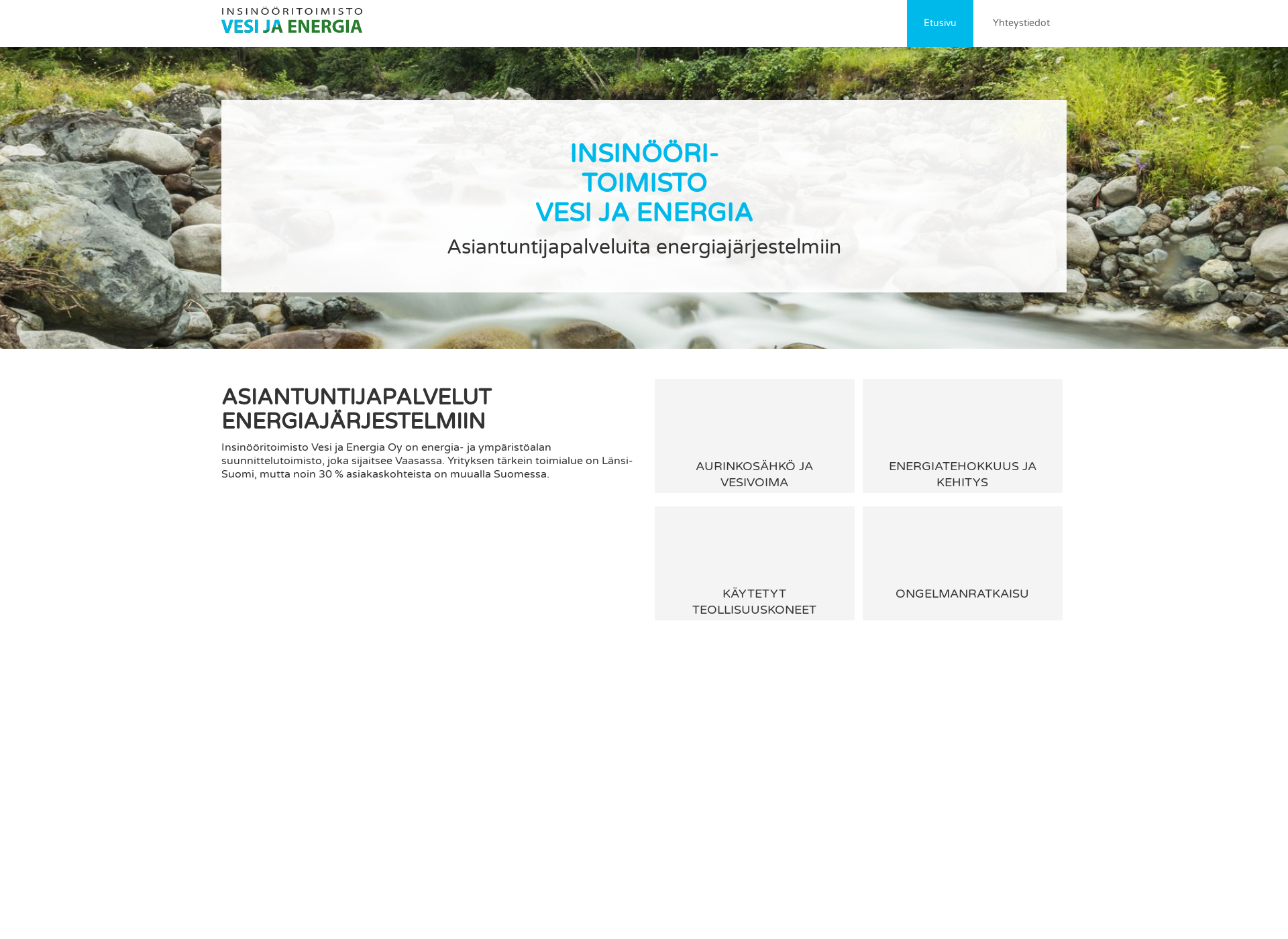 Skärmdump för vesijaenergia.fi