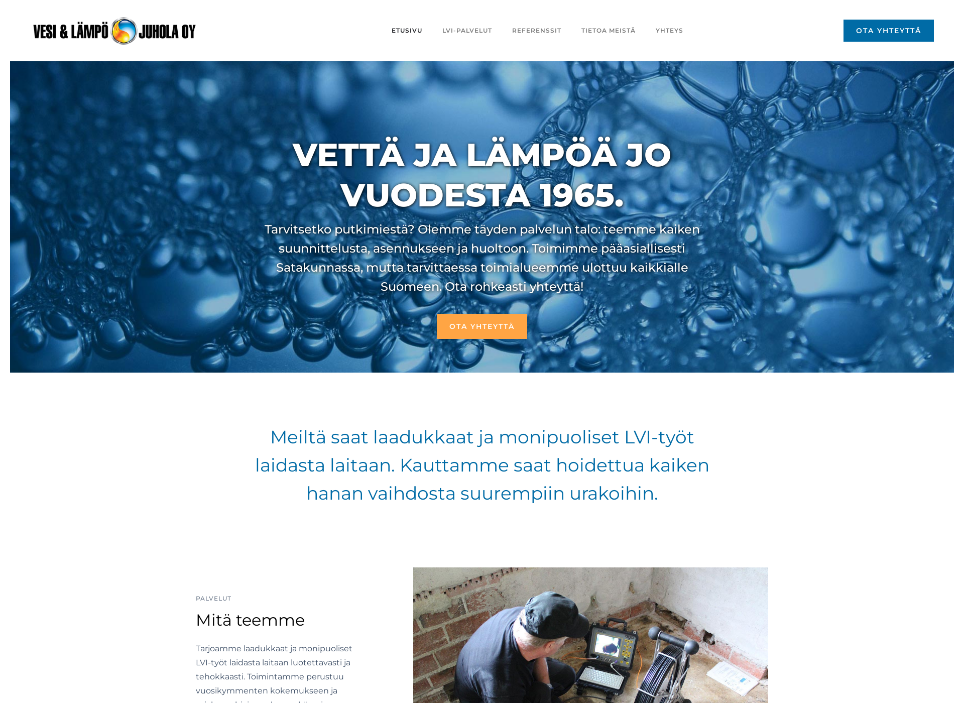 Skärmdump för vesijalampojuhola.fi