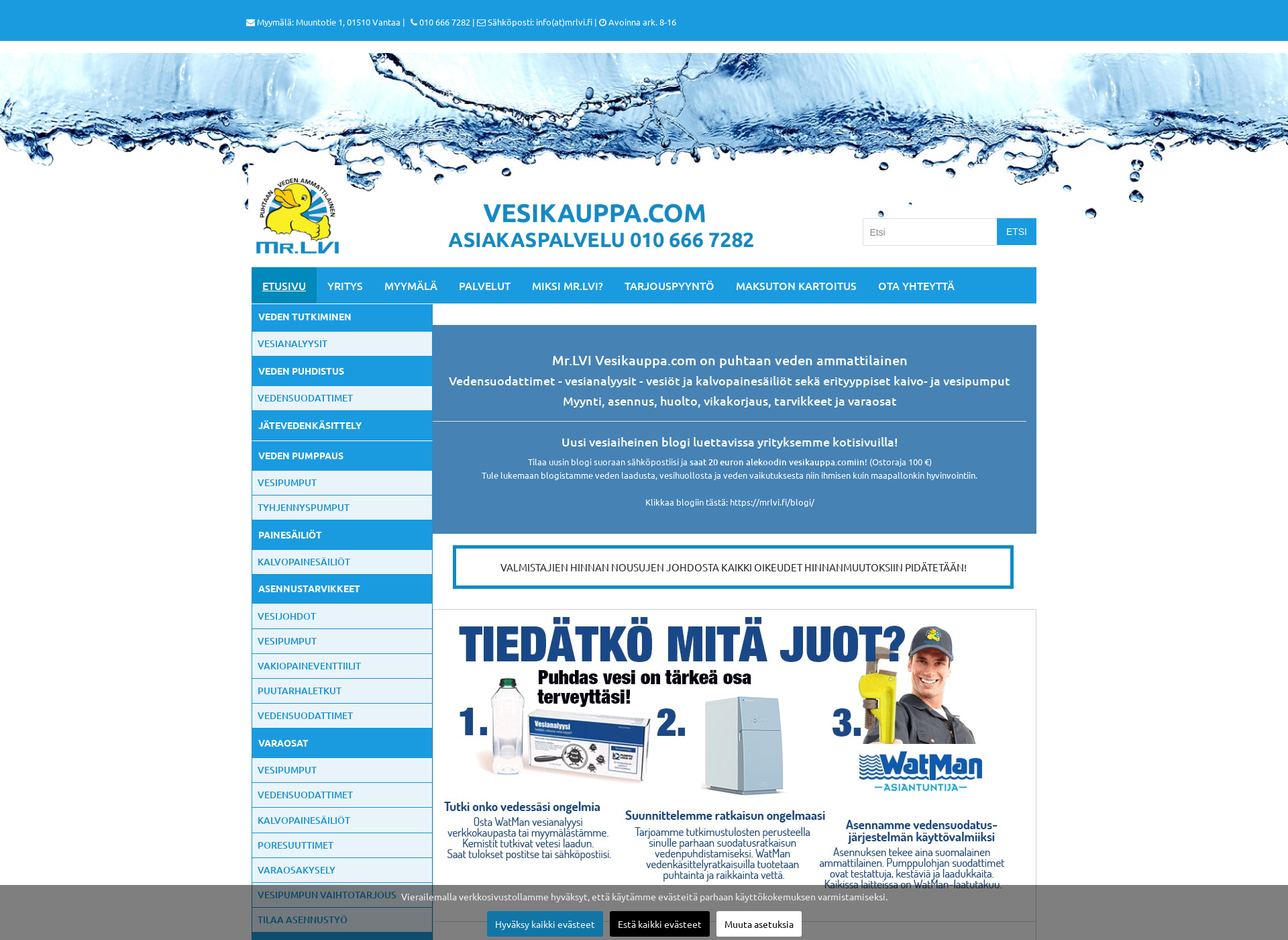 Screenshot for vesikauppa.fi
