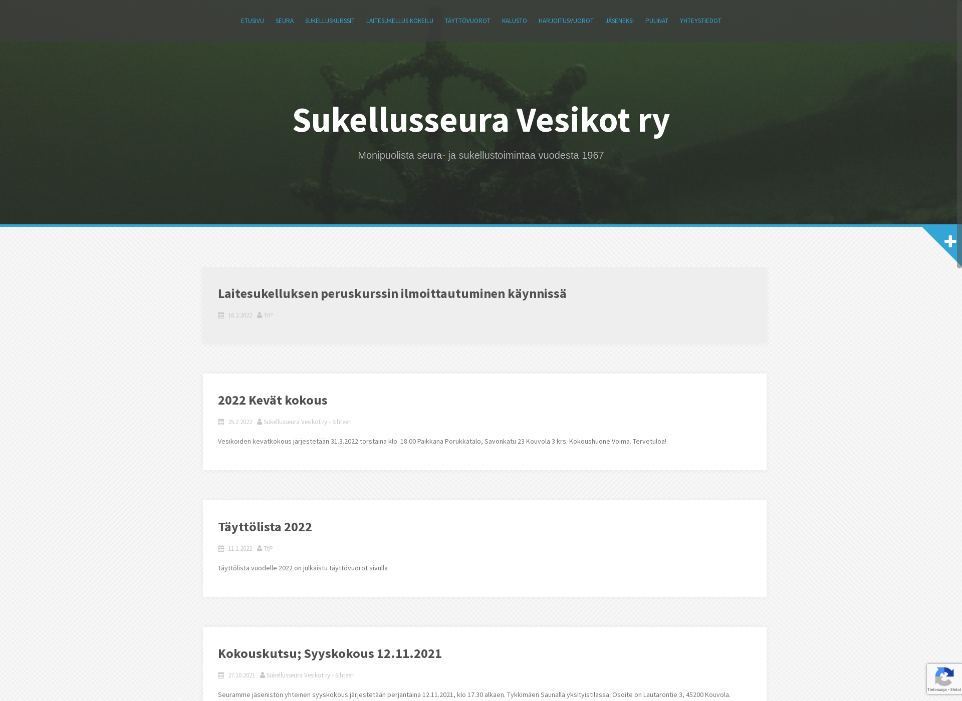 Skärmdump för vesikot.fi