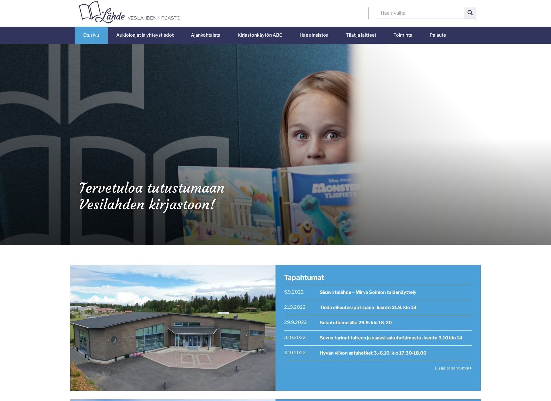 Screenshot for vesilahdenkirjasto.fi