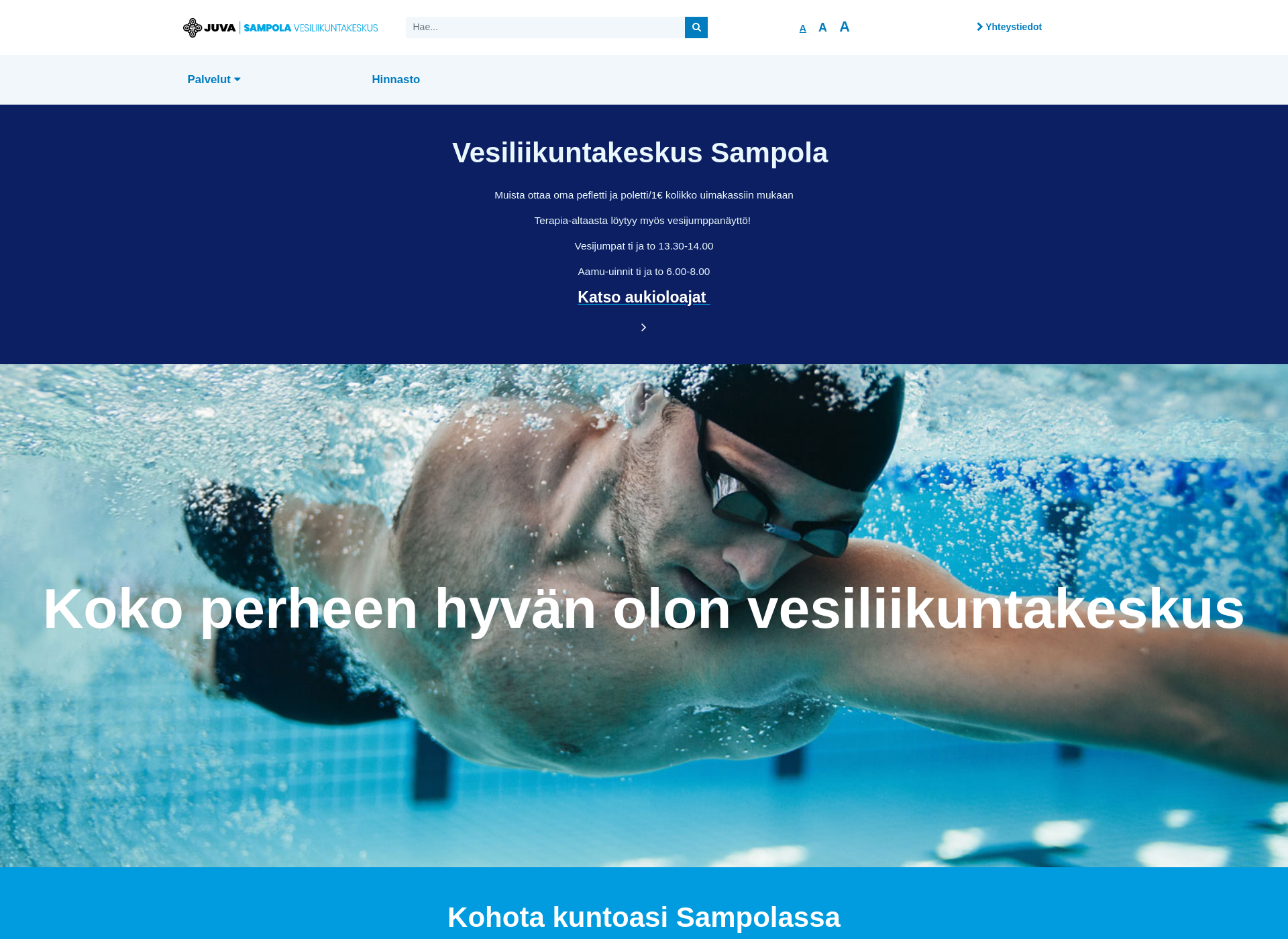 Screenshot for vesiliikuntakeskussampola.fi