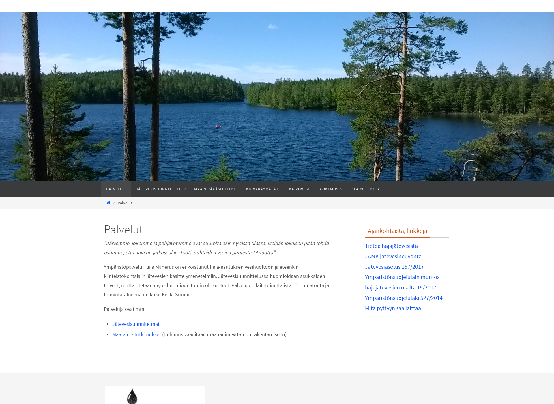 Skärmdump för vesipalvelu.fi