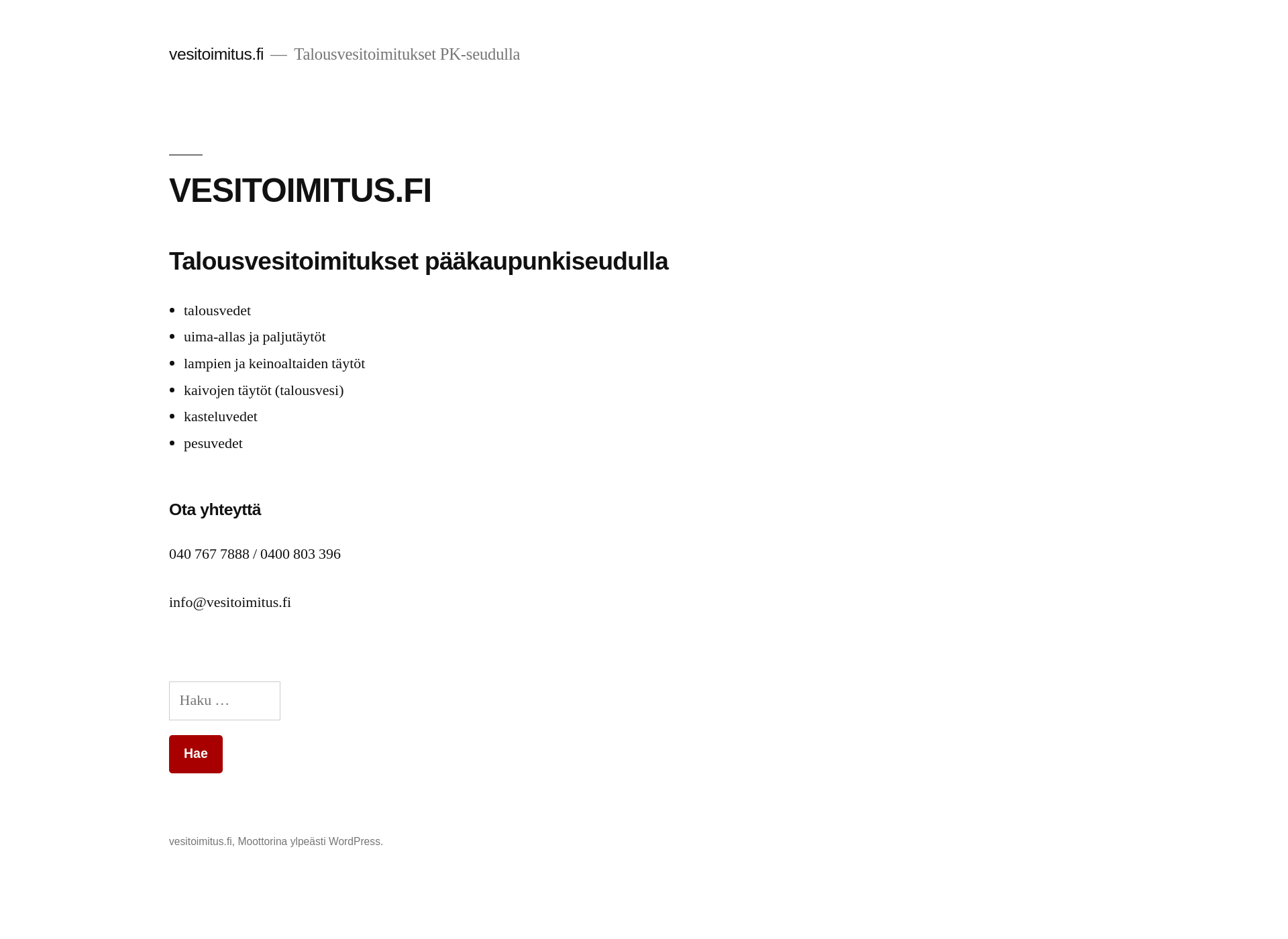Screenshot for vesitoimitus.fi