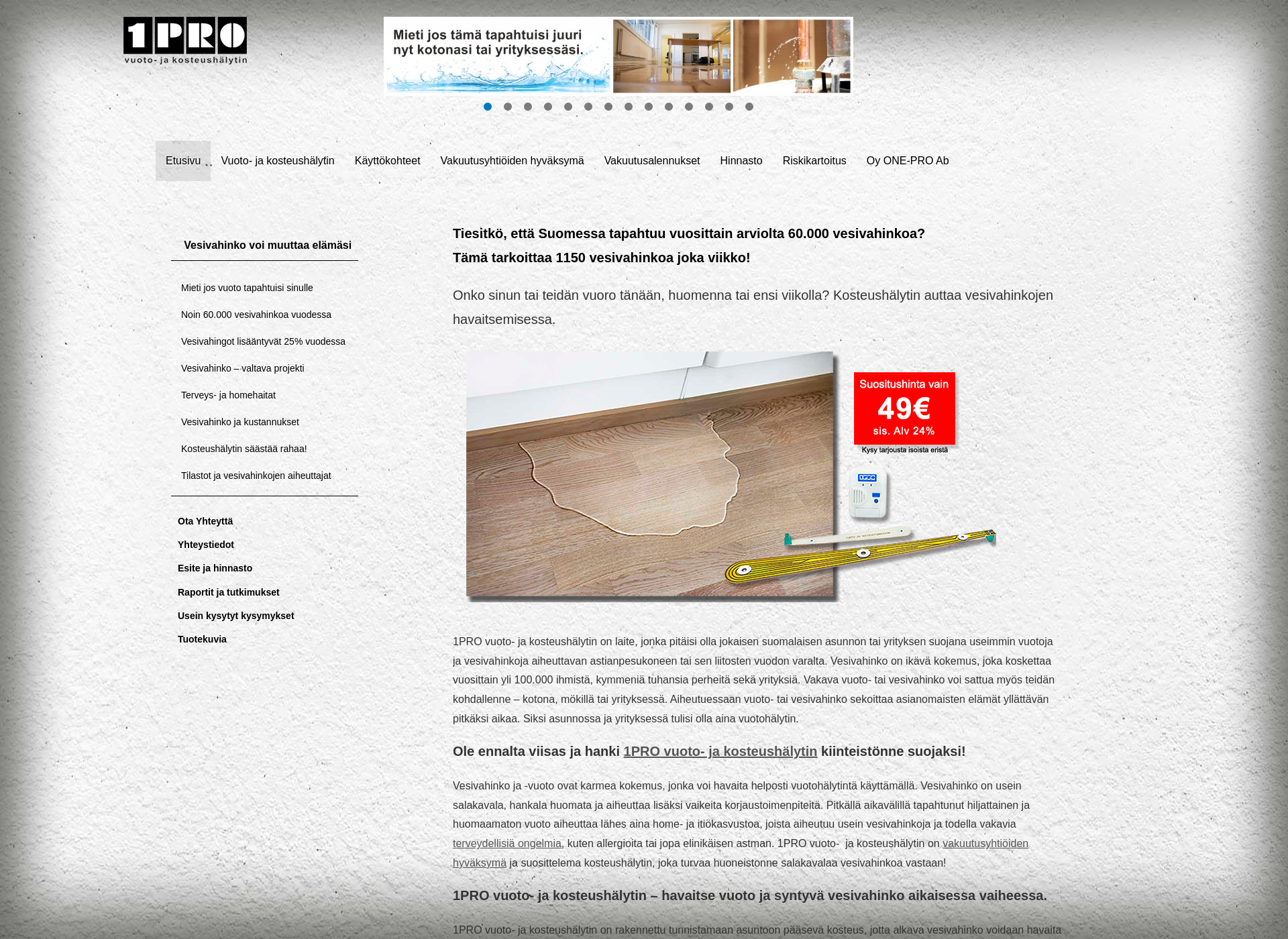 Skärmdump för vesivuoto.fi