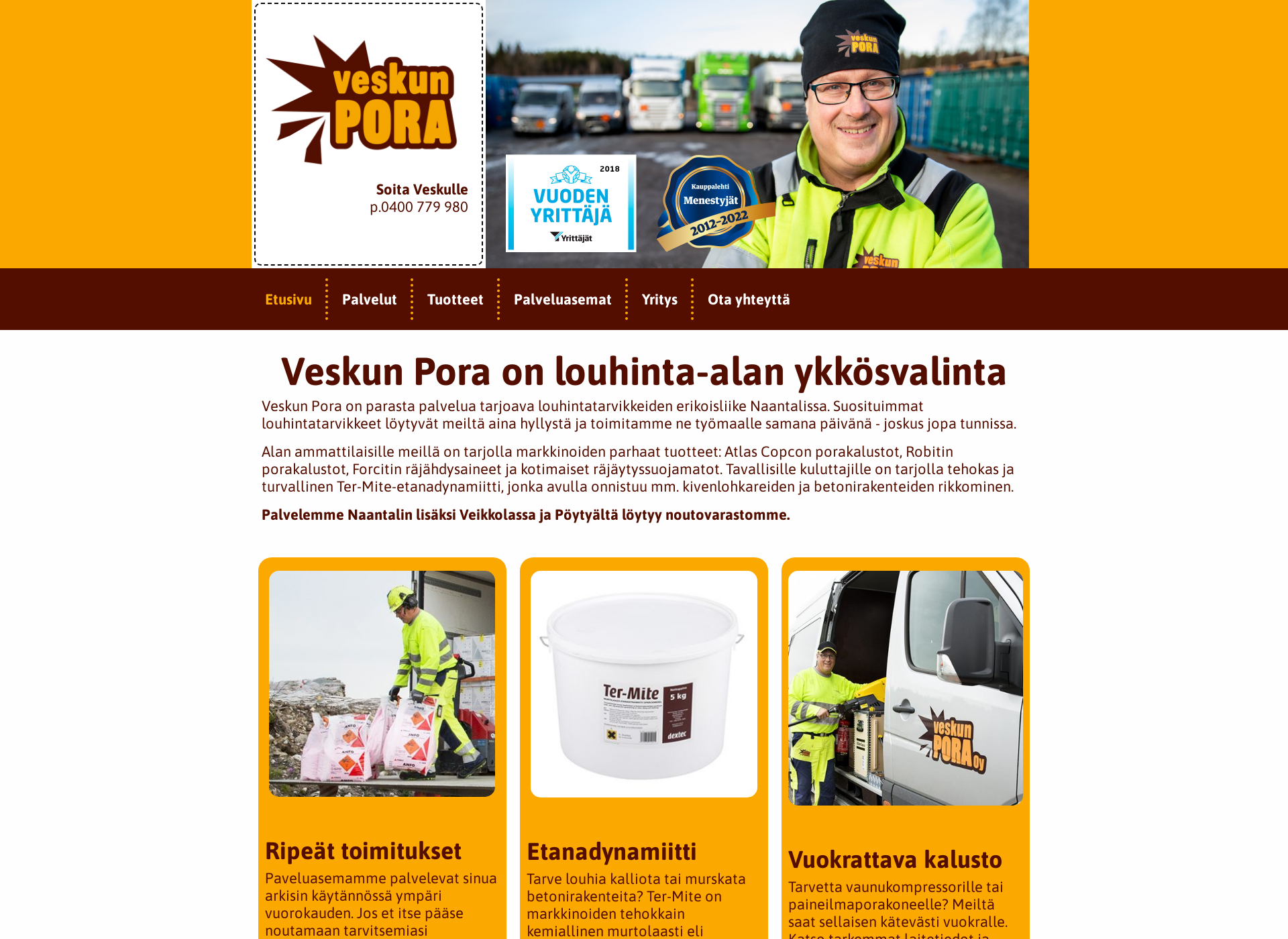 Skärmdump för veskunpora.fi