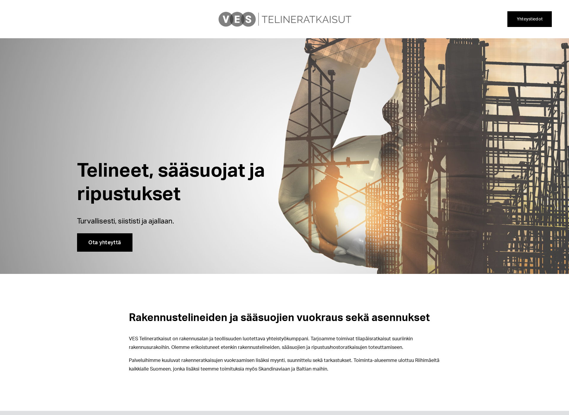 Skärmdump för vestelineratkaisut.fi