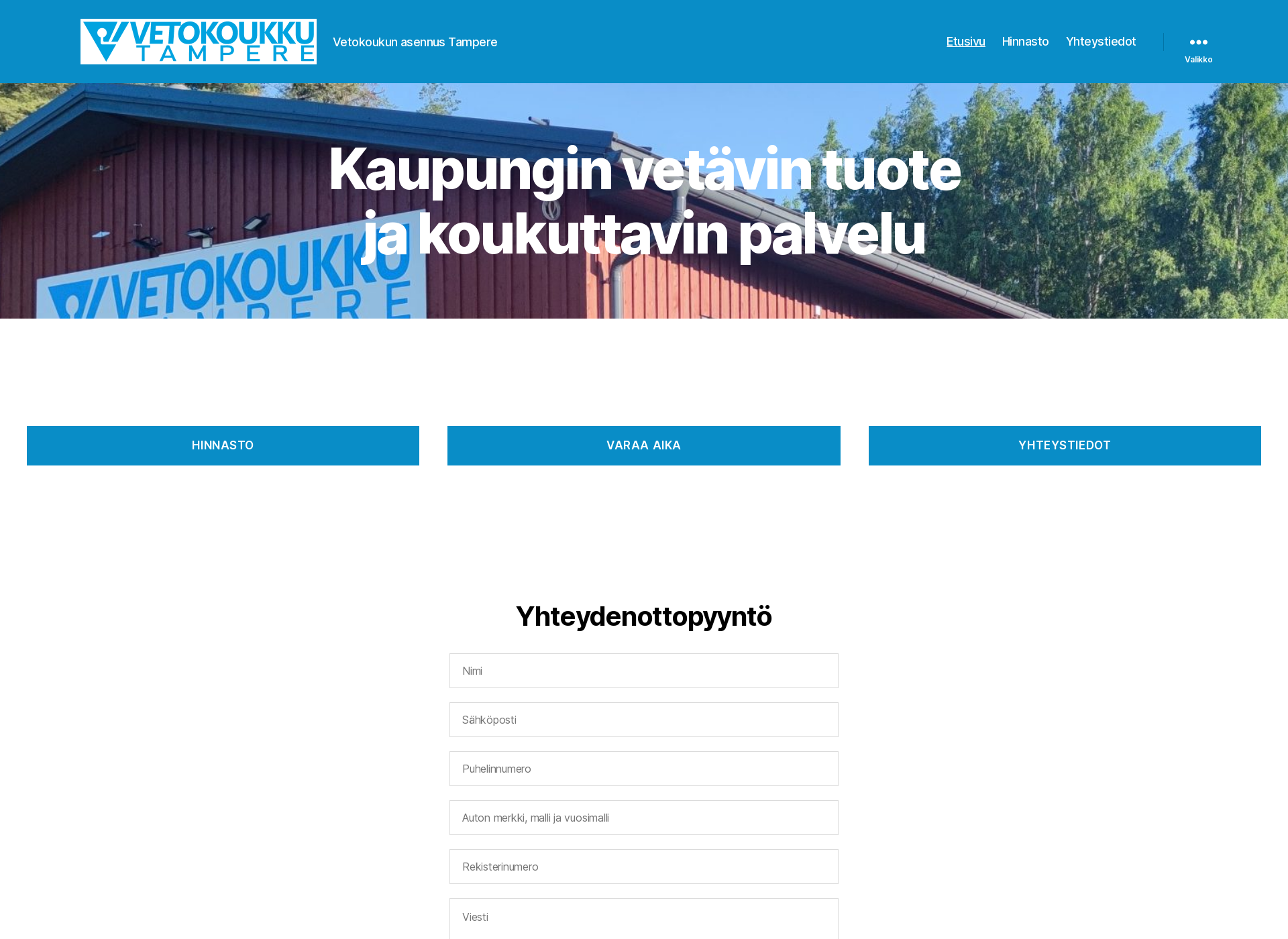 Skärmdump för vetokoukkutampere.fi