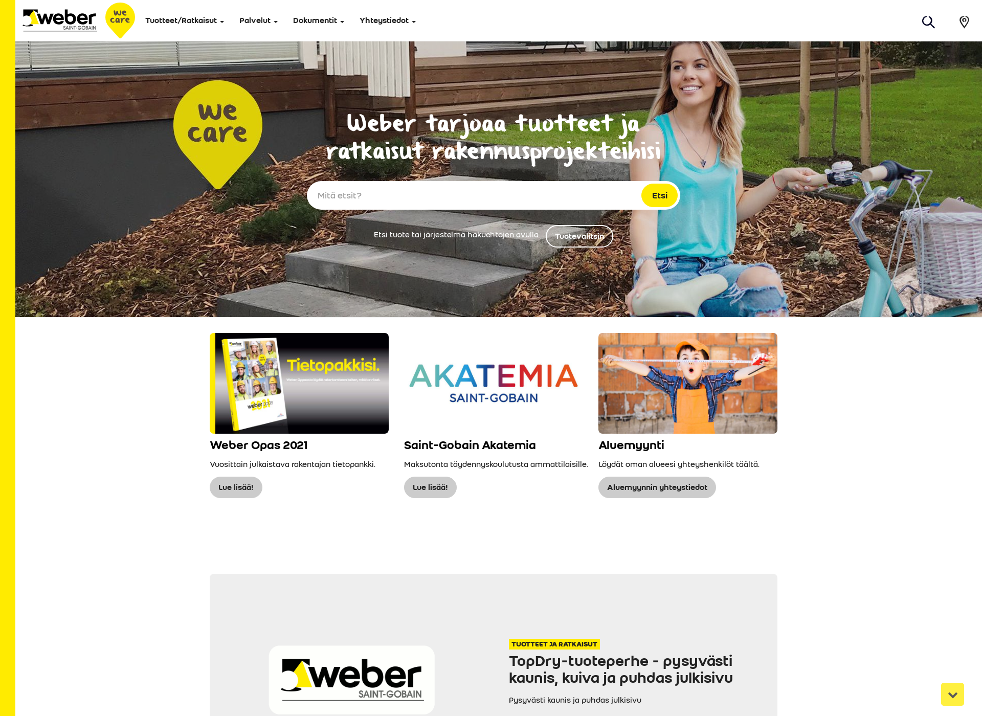 Screenshot for vetonit-weber.fi