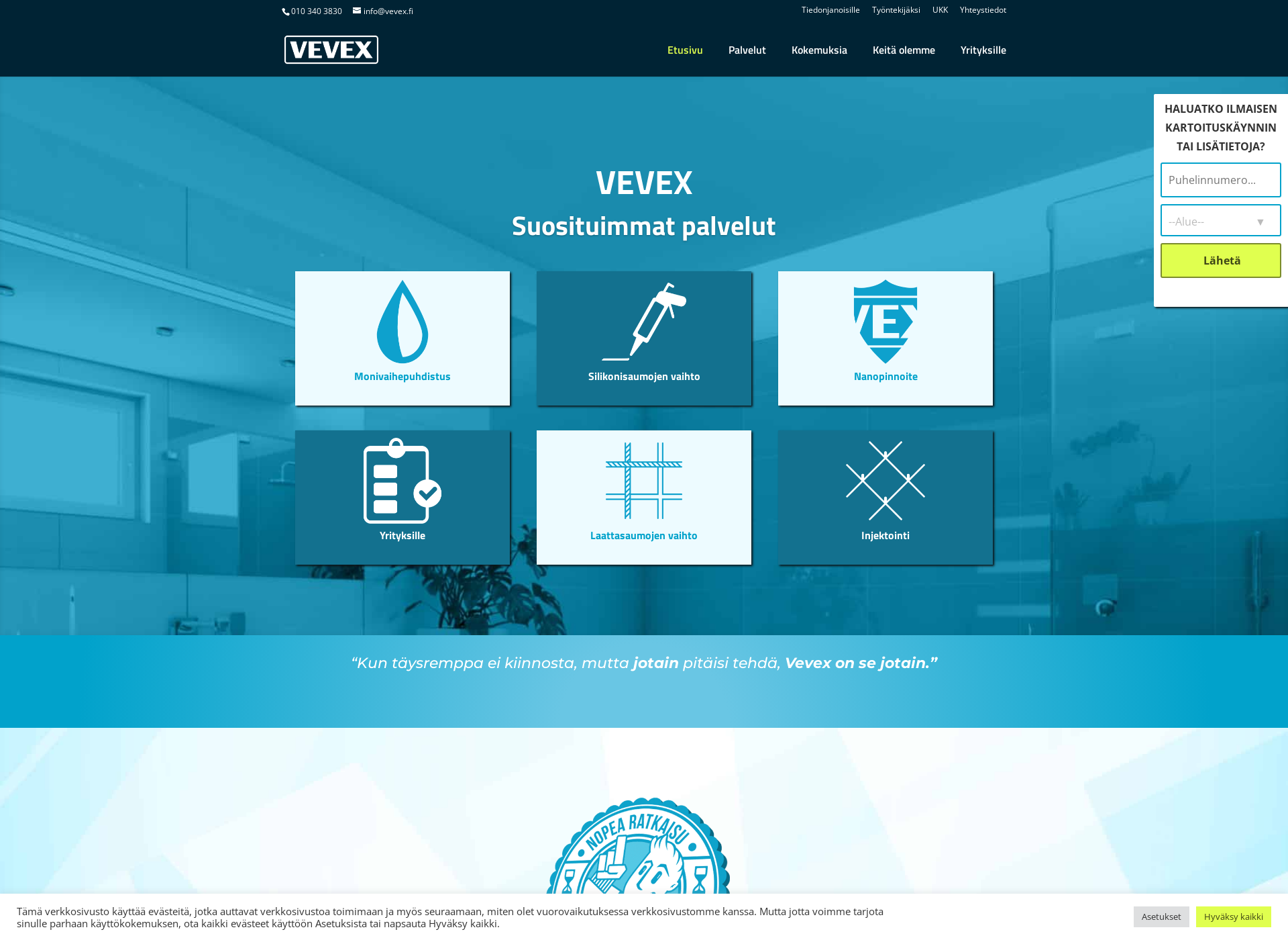 Screenshot for vevex.fi