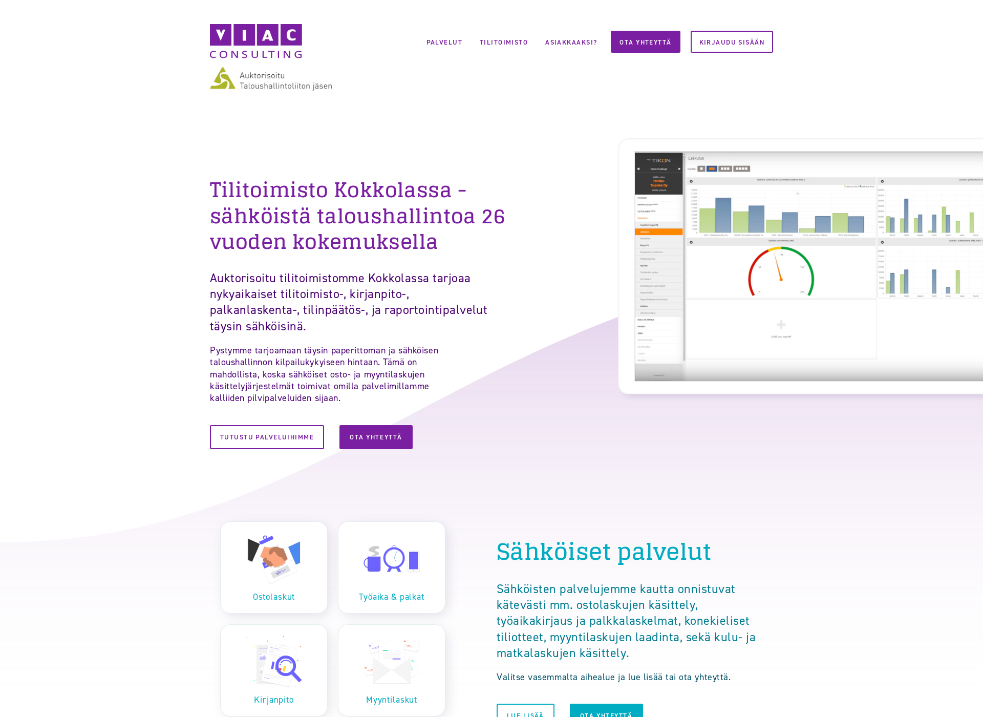 Skärmdump för viac.fi