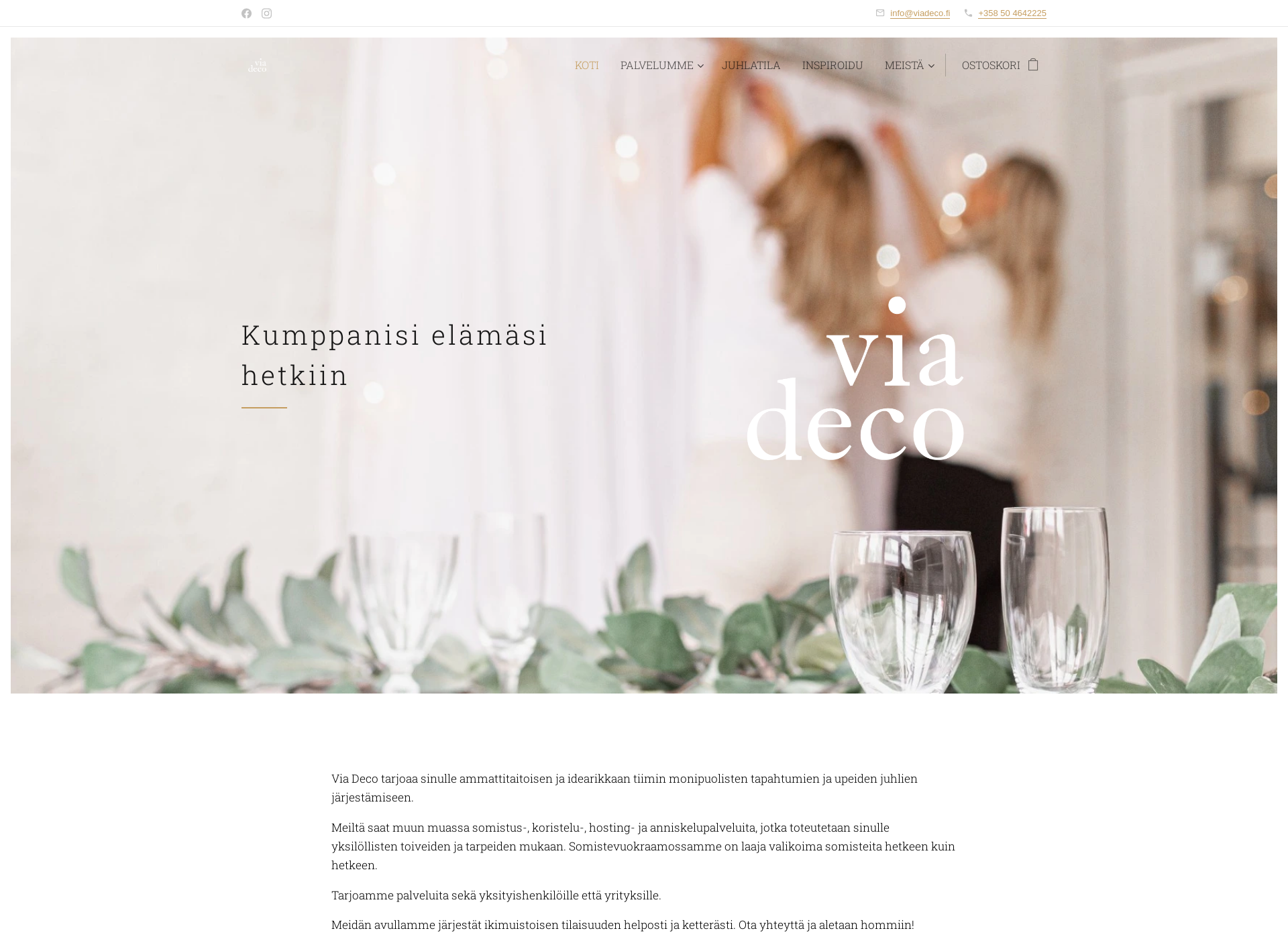 Skärmdump för viadeco.fi