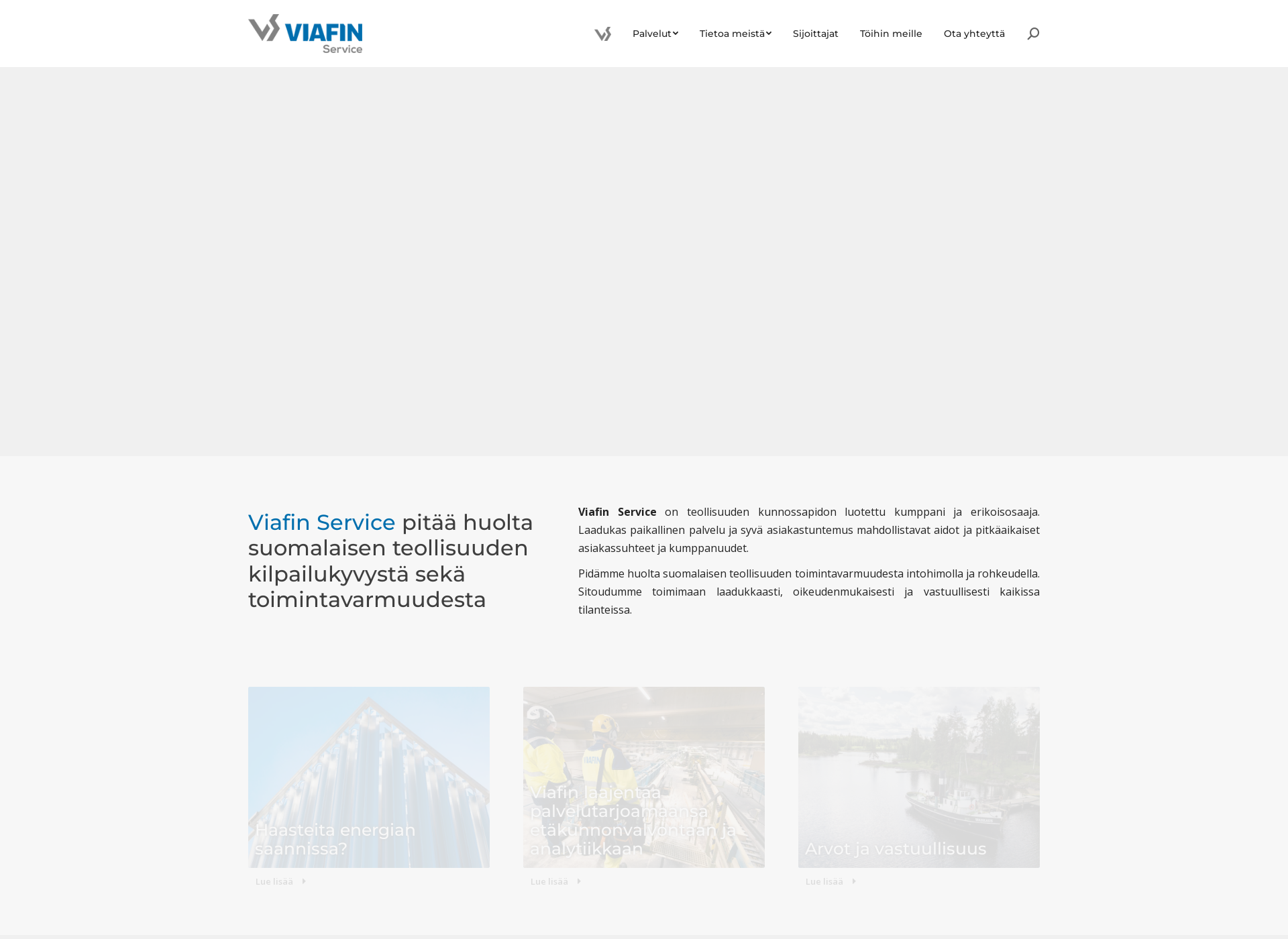 Skärmdump för viafinindustrialservice.fi
