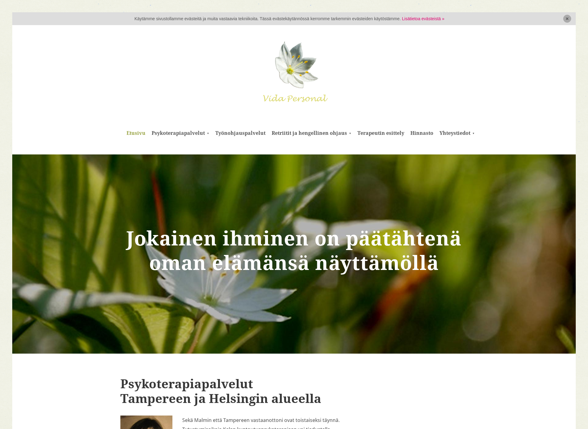 Skärmdump för vidapersonal.fi