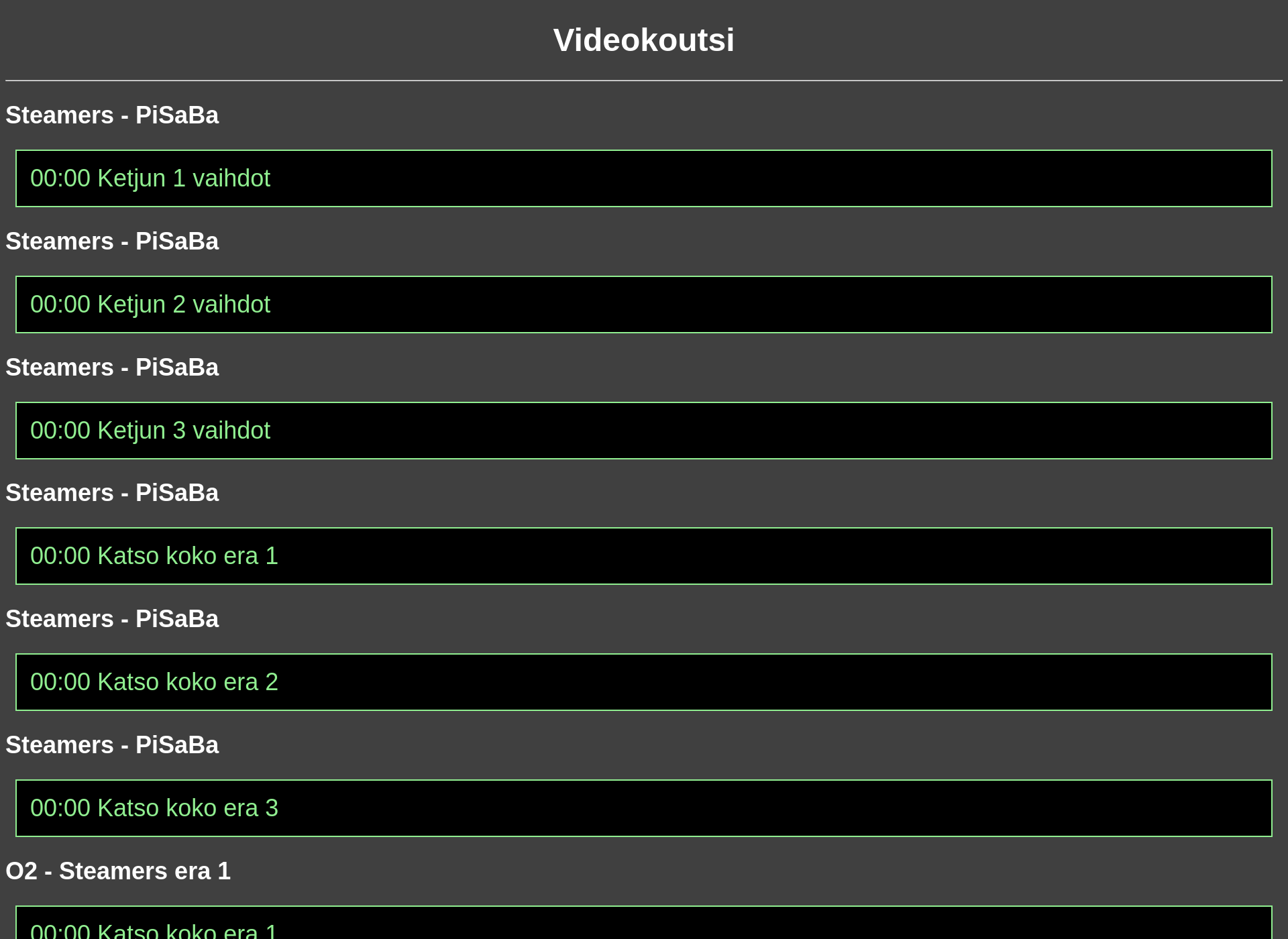 Skärmdump för videovalmentaja.fi