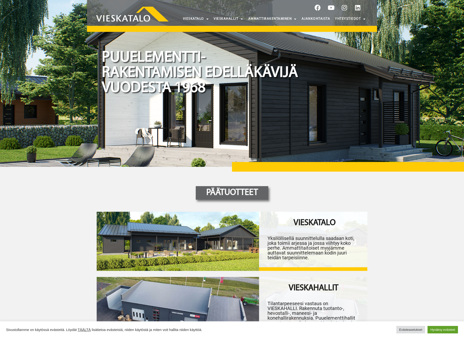 Screenshot for vieskahalli.fi