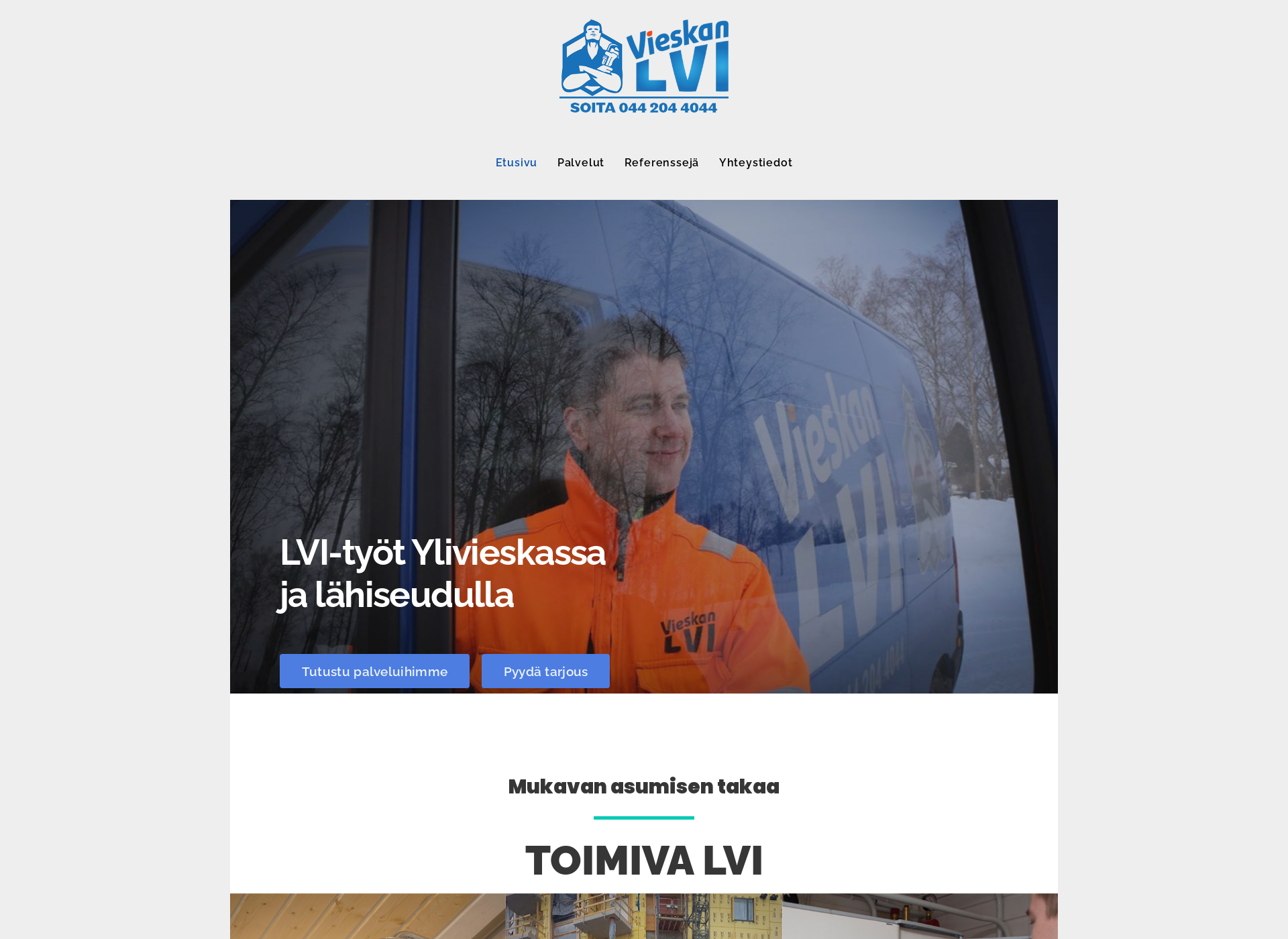 Skärmdump för vieskan-lvi.fi