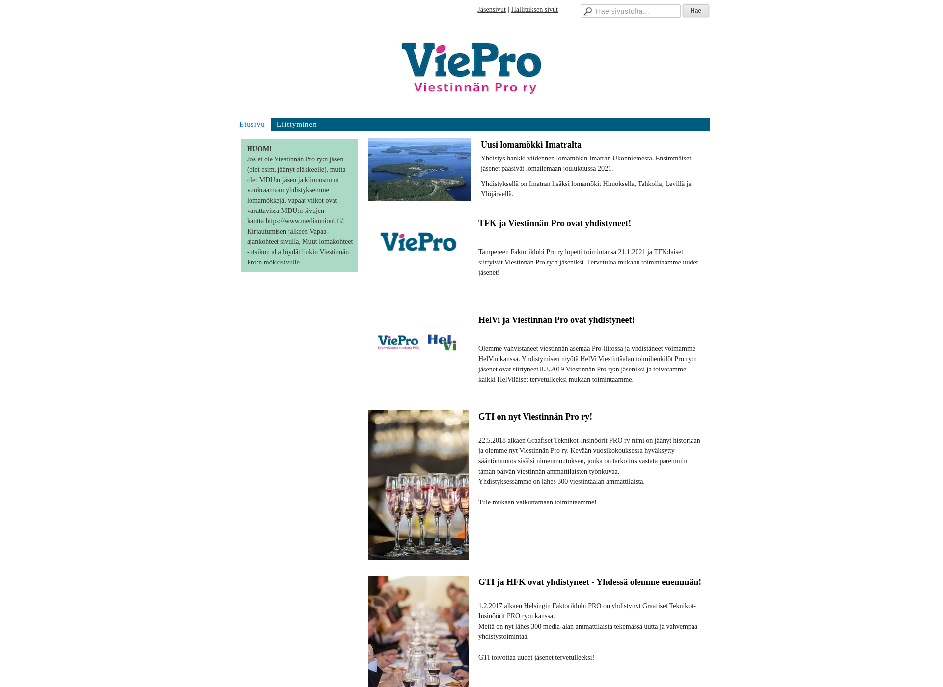 Screenshot for viestinnanpro.fi