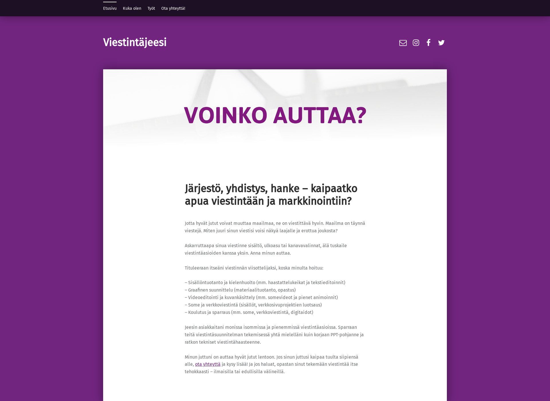 Screenshot for viestintajeesi.fi