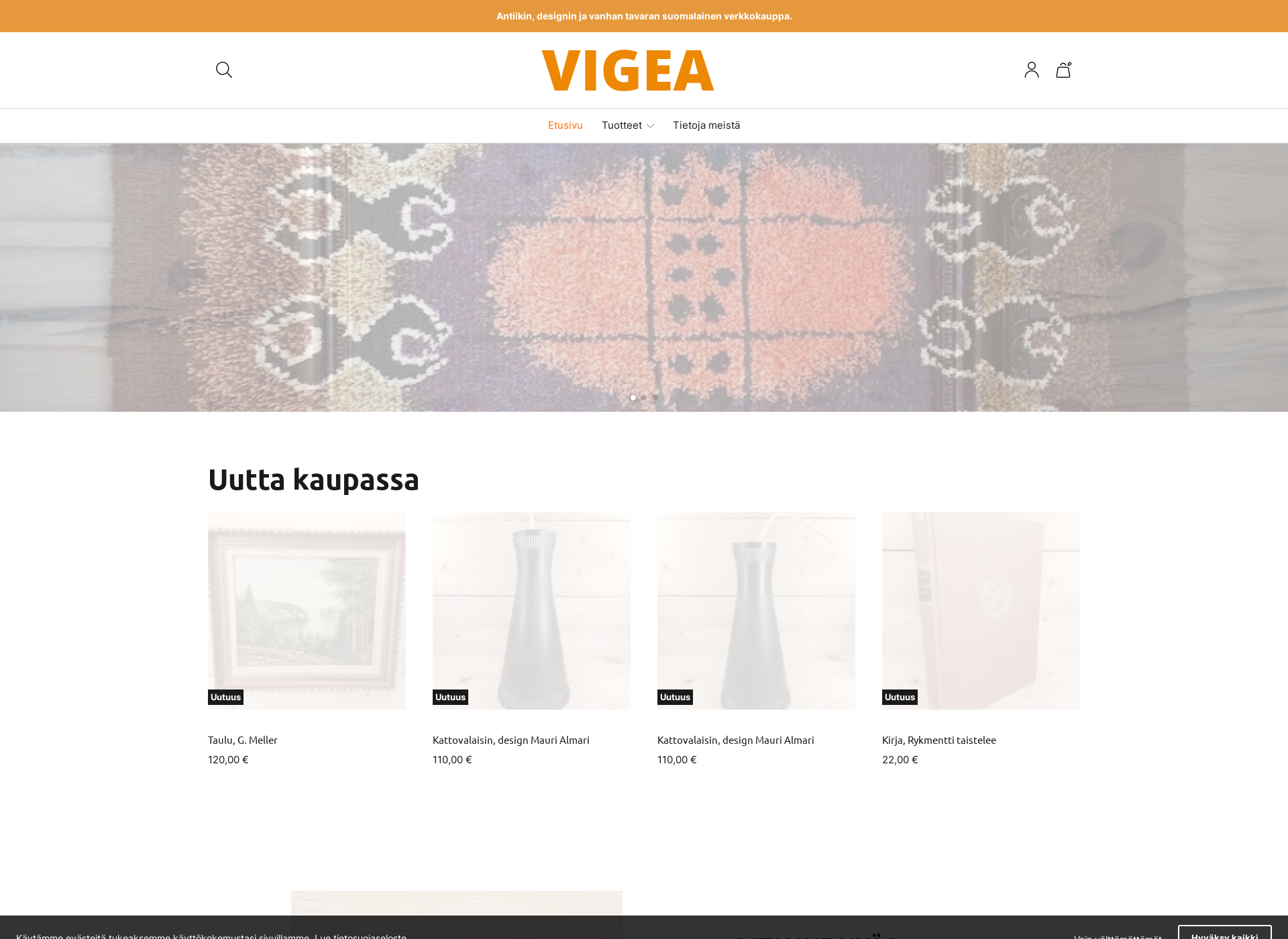 Skärmdump för vigea.fi