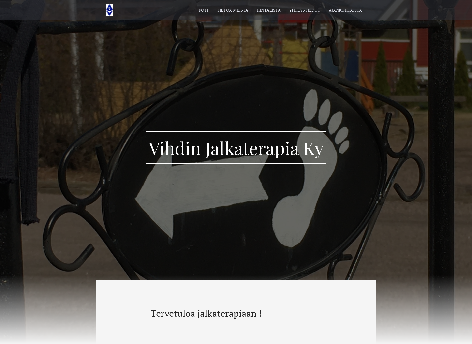 Skärmdump för vihdinjalkaterapia.fi