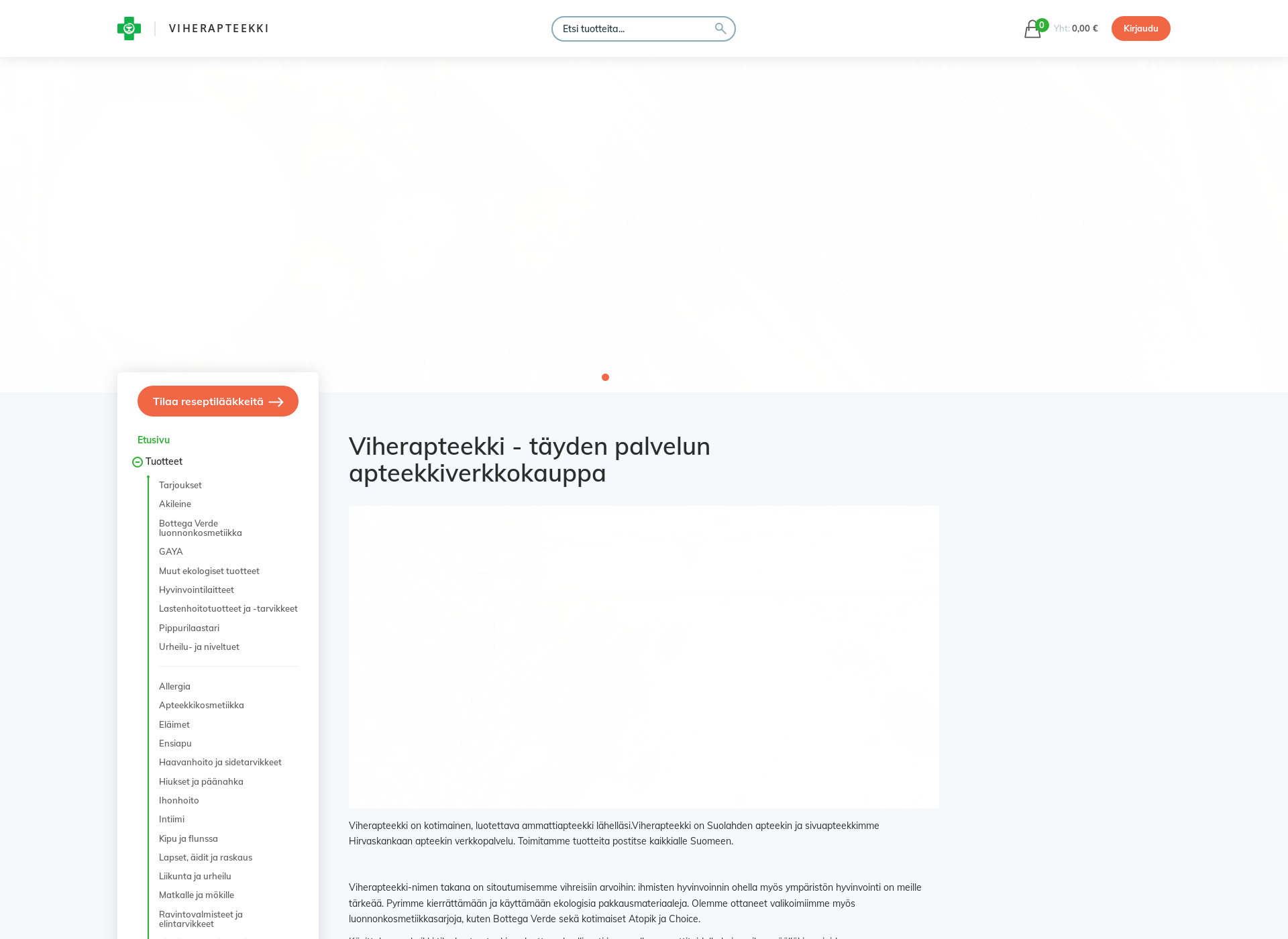 Screenshot for viherapteekki.fi