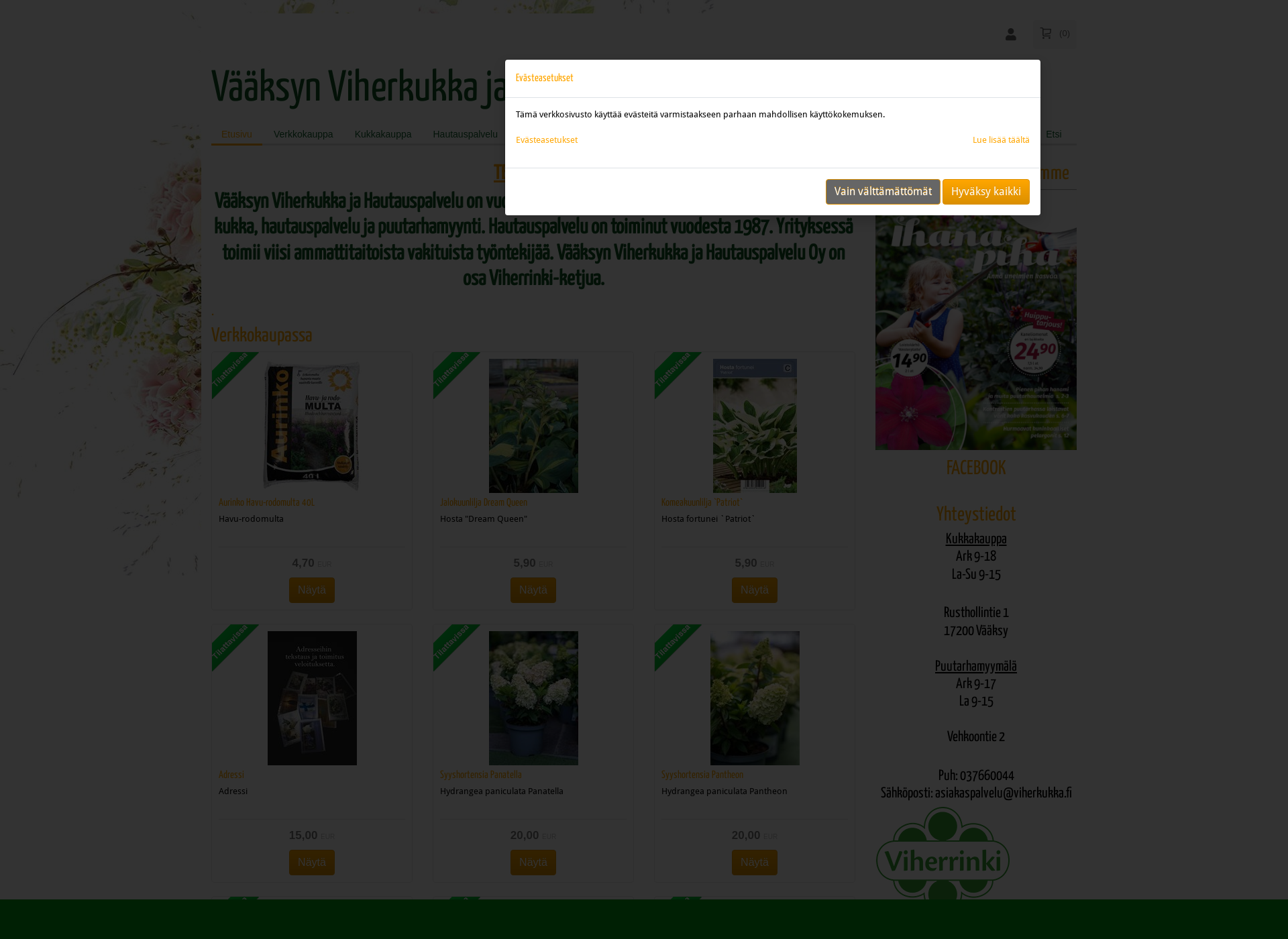 Screenshot for viherkukka.fi