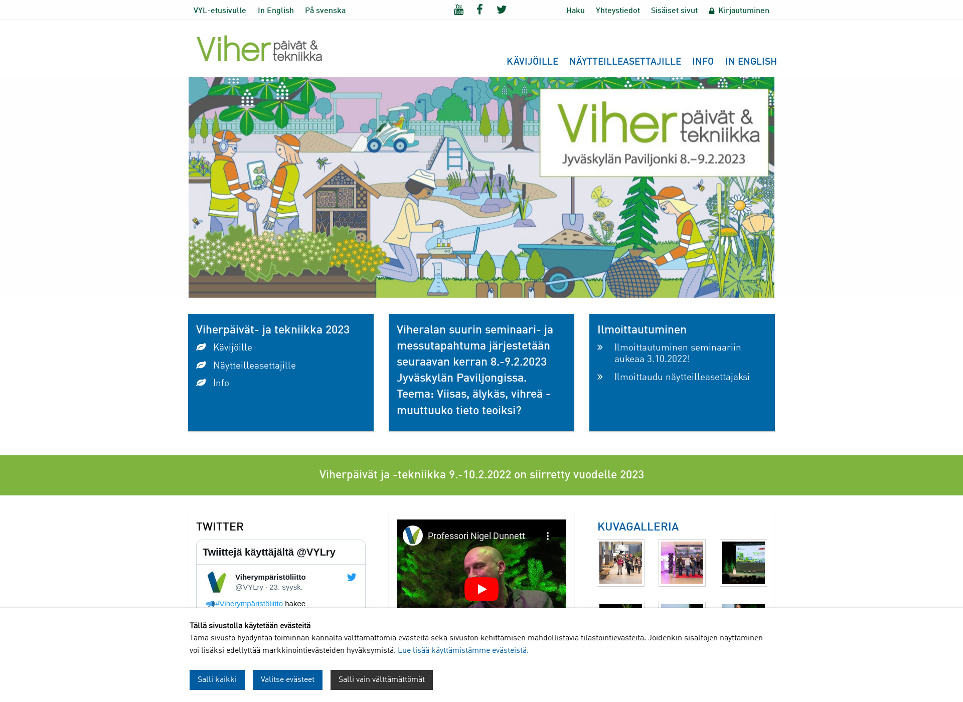 Screenshot for viherpaivat.fi