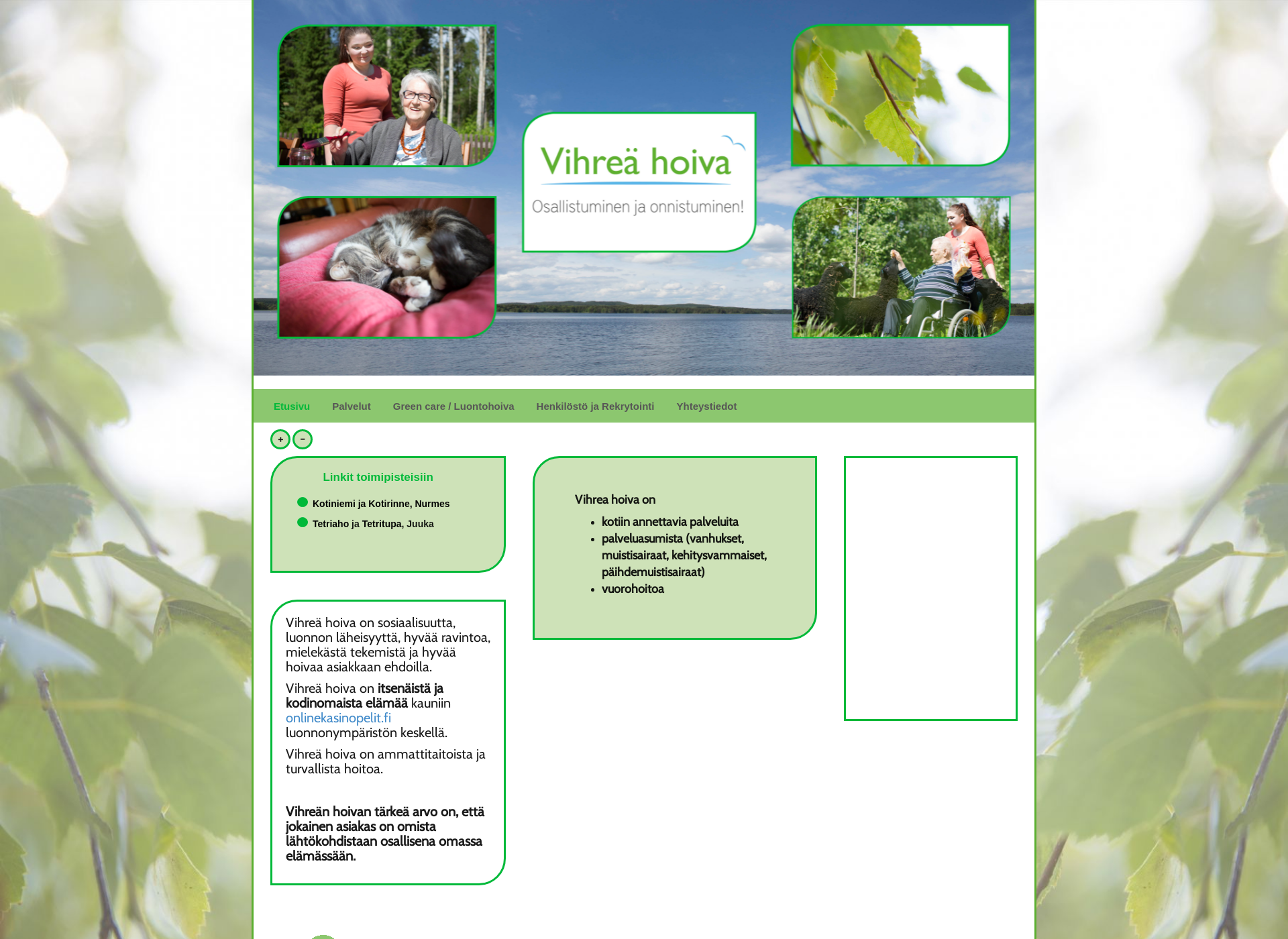 Screenshot for vihreahoiva.fi