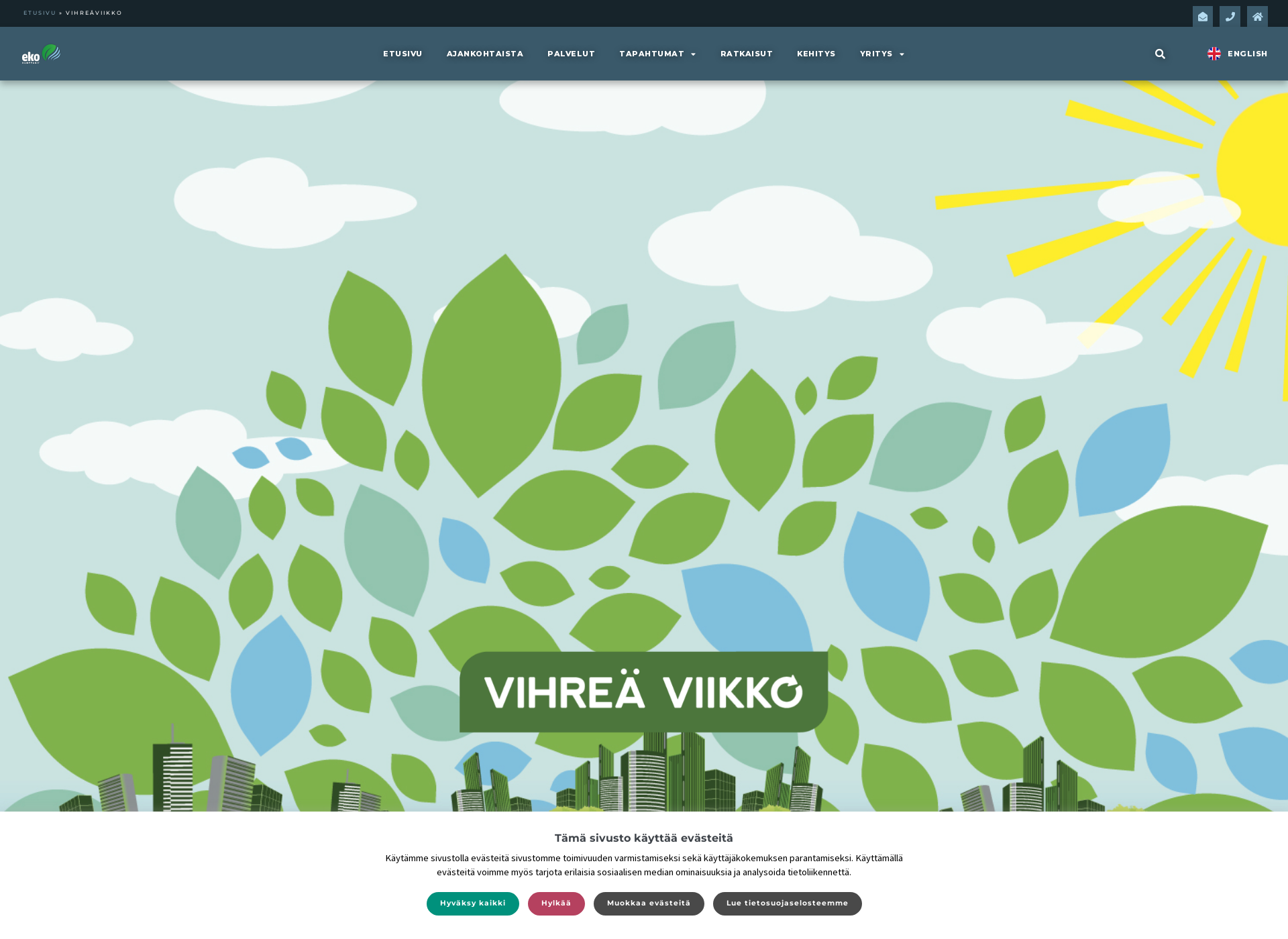 Skärmdump för vihreaviikko.fi