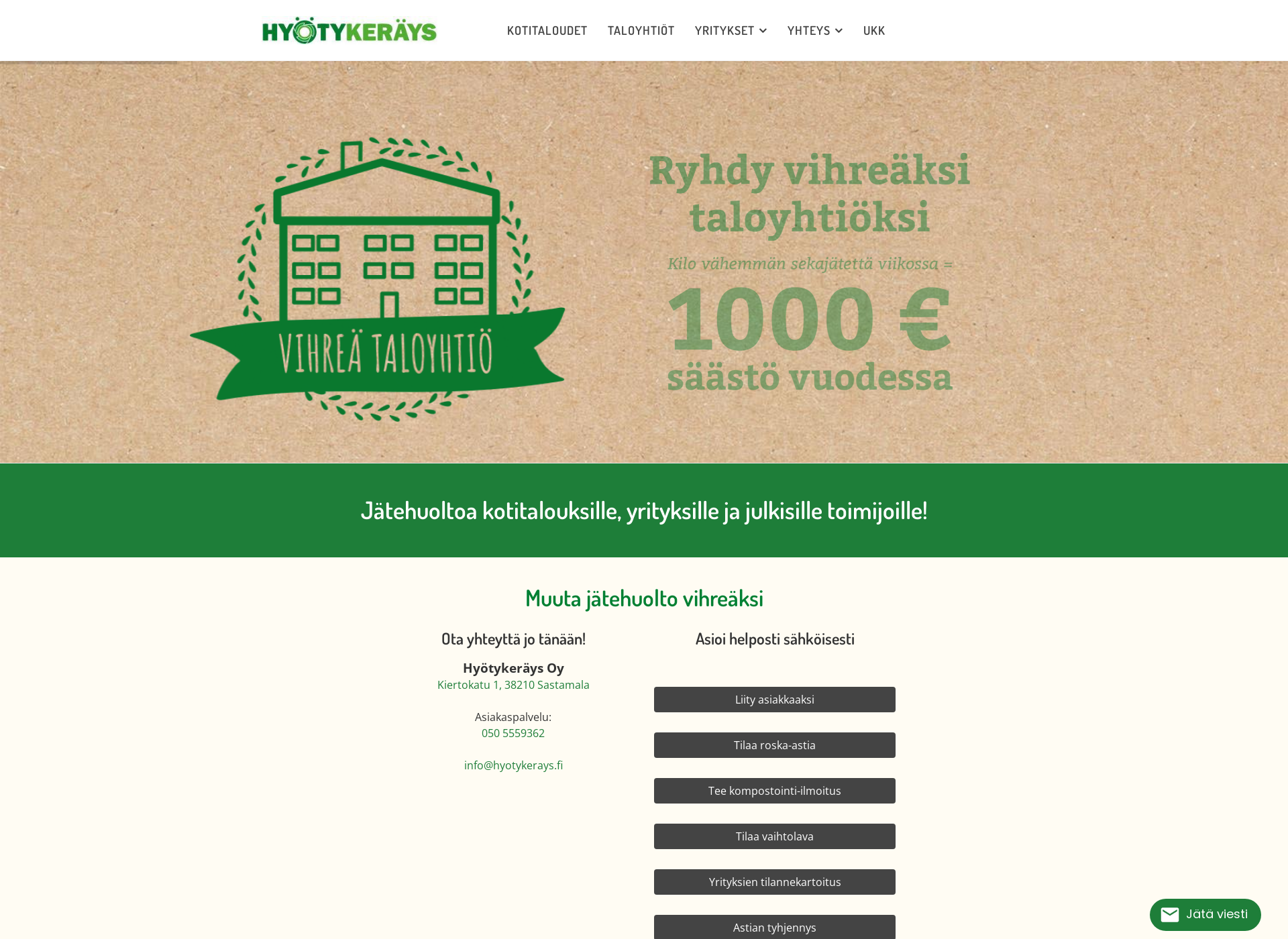 Screenshot for vihreayritys.fi