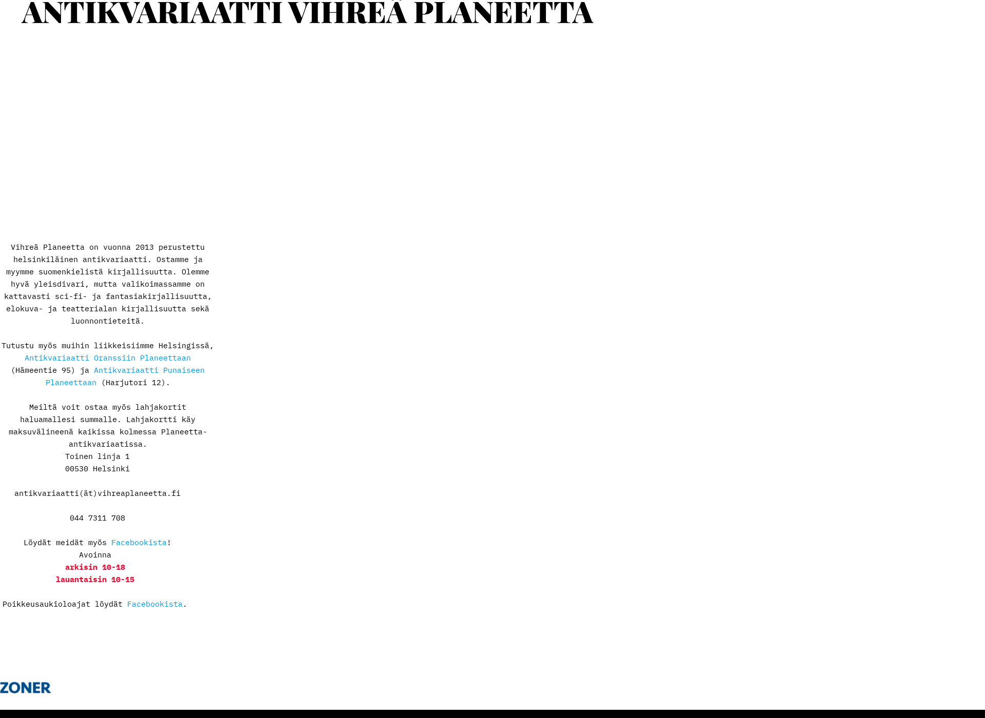 Screenshot for vihreäplaneetta.fi